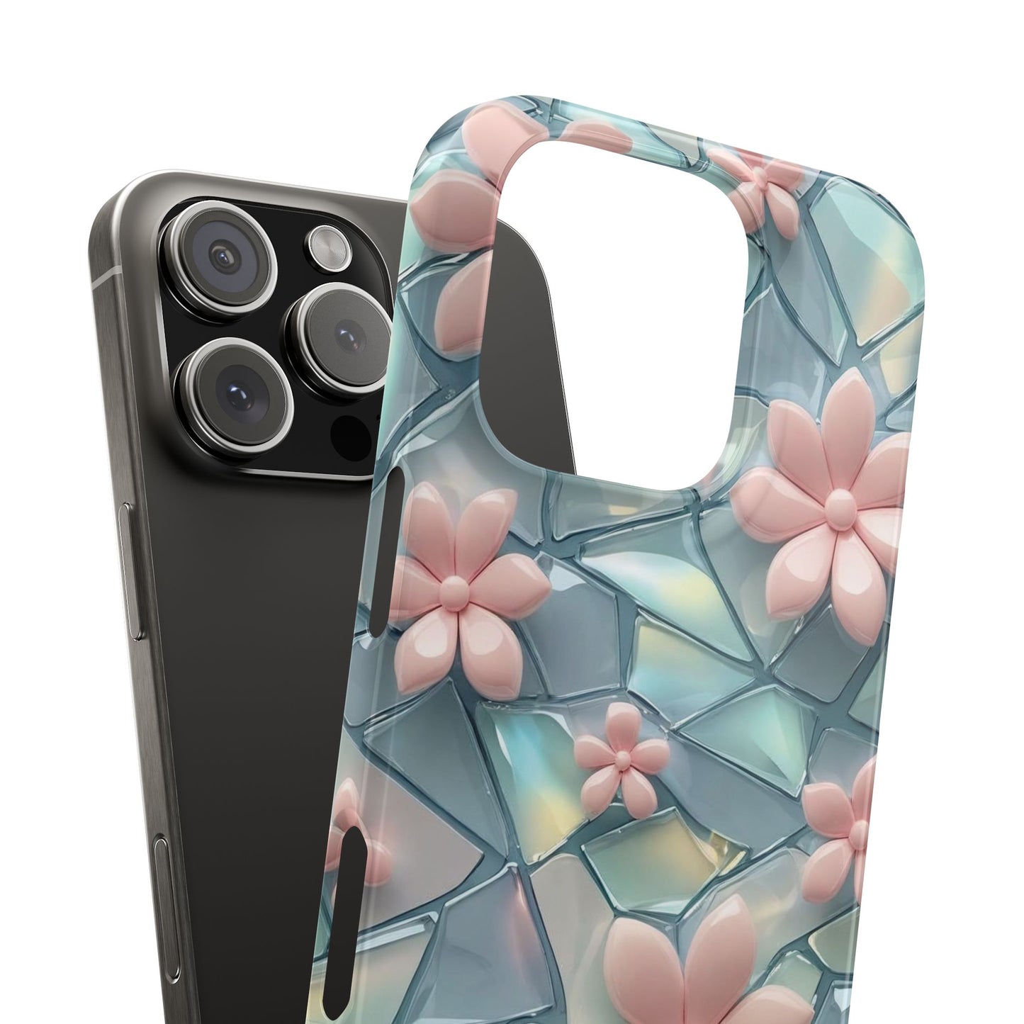 Snap Case Elegante Florale iPhone Handyhülle mit 3D-Effekt