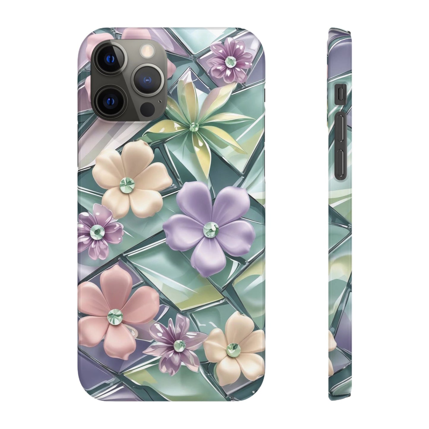 Snap Case Elegante Florale iPhone Handyhülle mit 3D-Effekt
