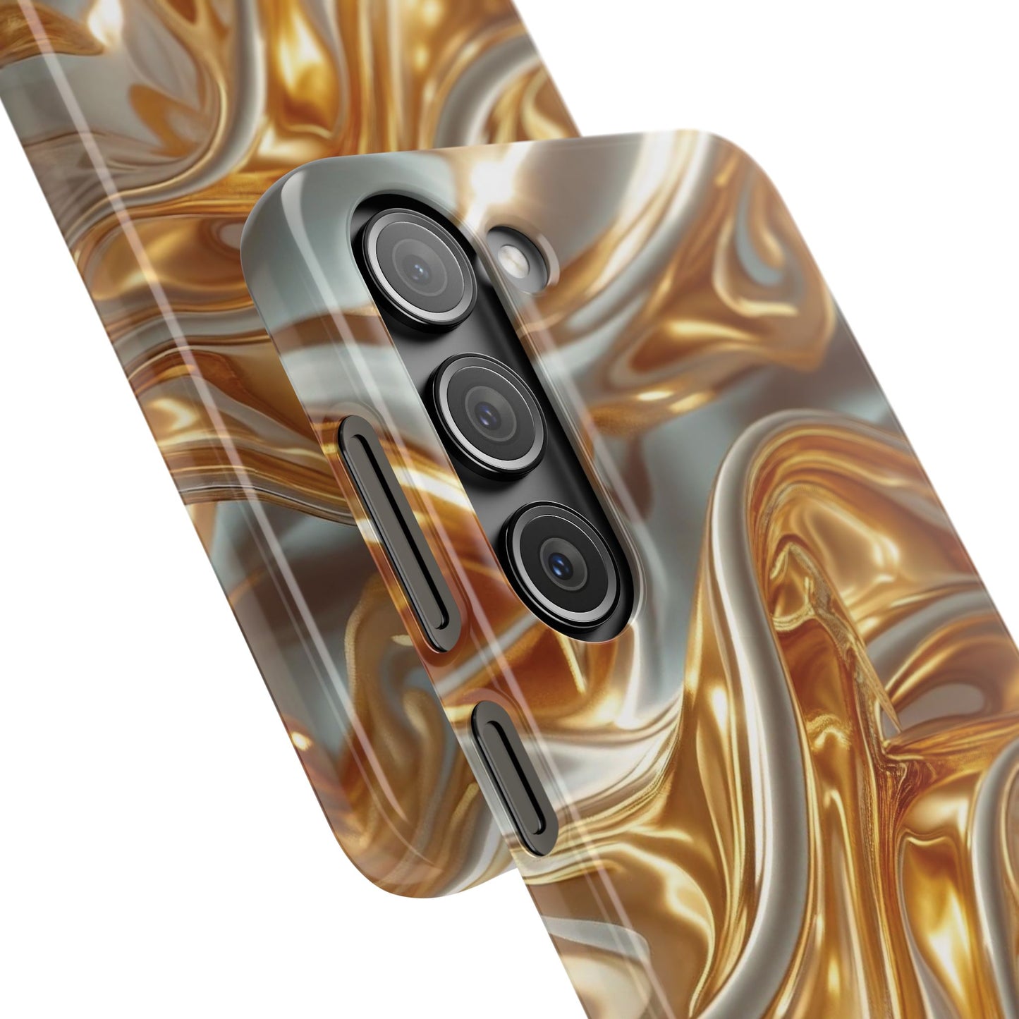 Snap Case Samsung Handyhülle – Gold Dynamic Liquid 3D Effekt