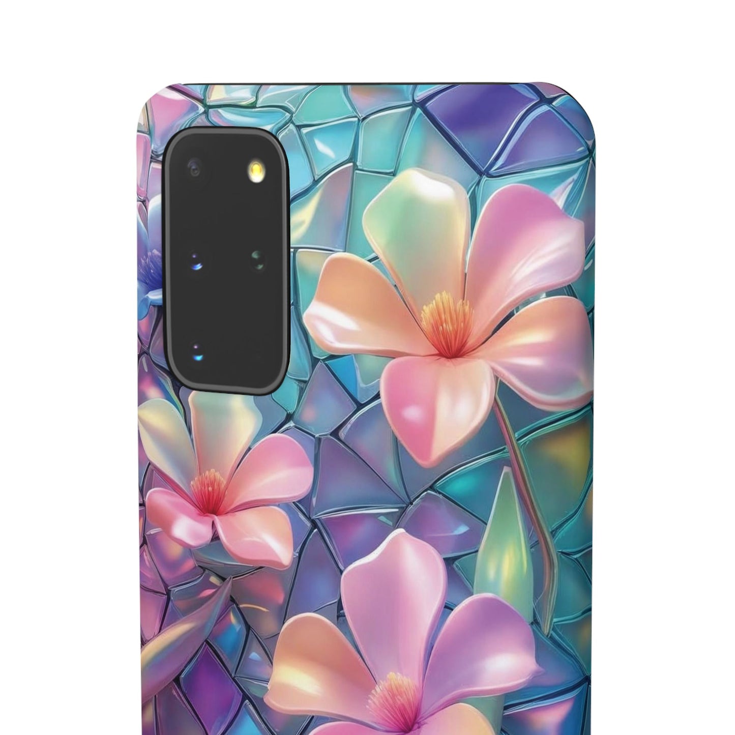 Snap Case Elegante Florale Samsung Handyhülle mit 3D-Effekt