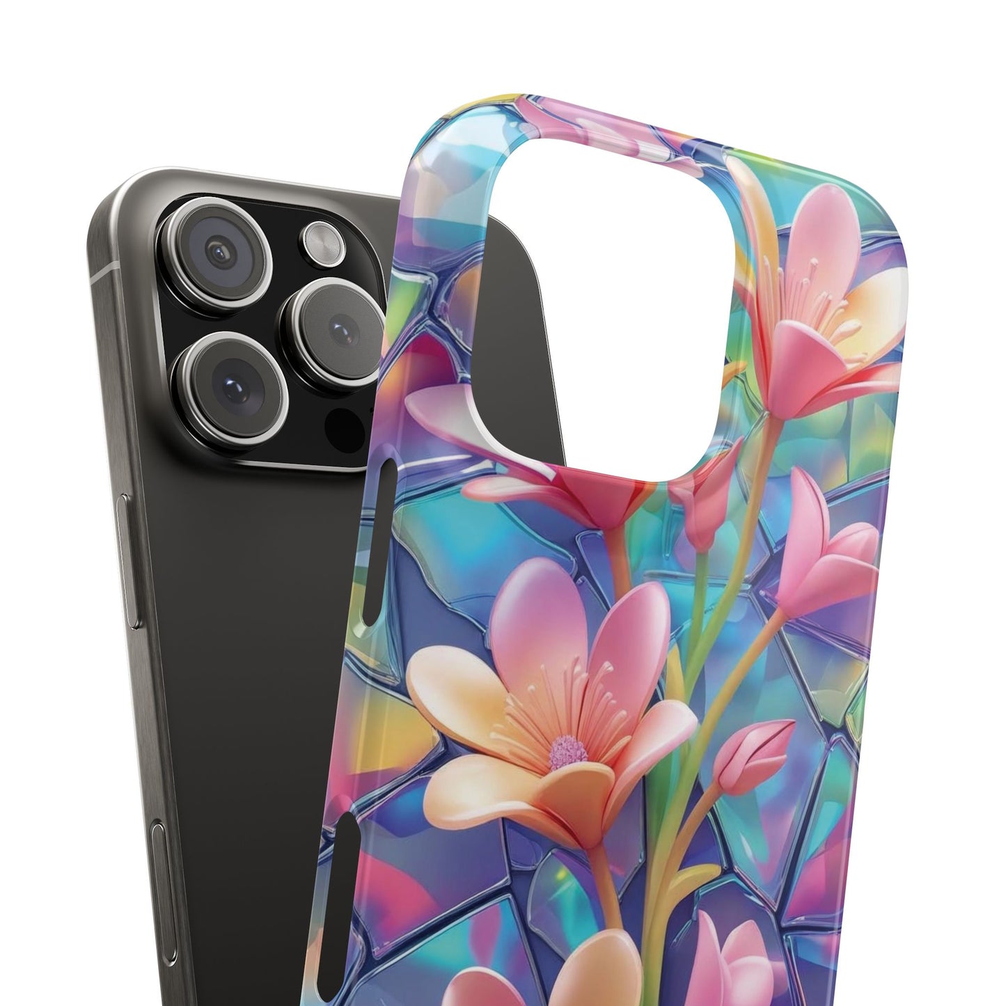 Snap Case Elegante Florale iPhone Handyhülle mit 3D-Effekt