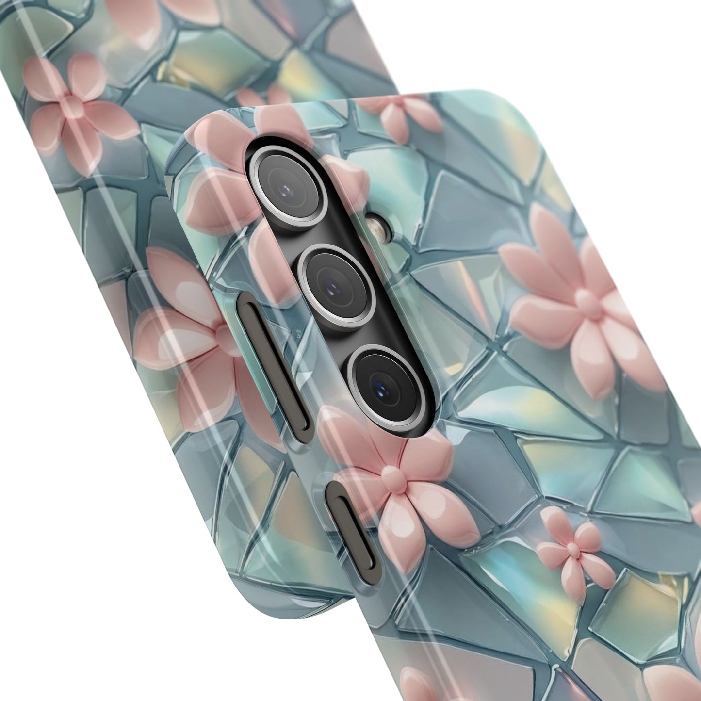 Snap Case Samsung Handyhülle mit 3D-Effekt und Blumenmuster