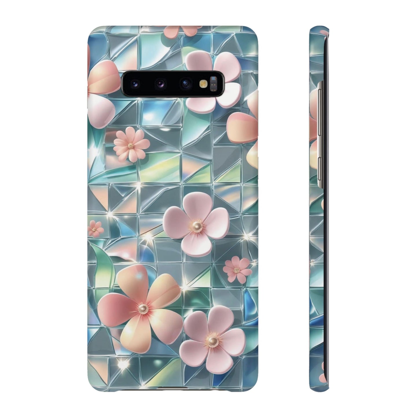 Snap Case Samsung Handyhülle mit 3D-Effekt und Blumenmuster