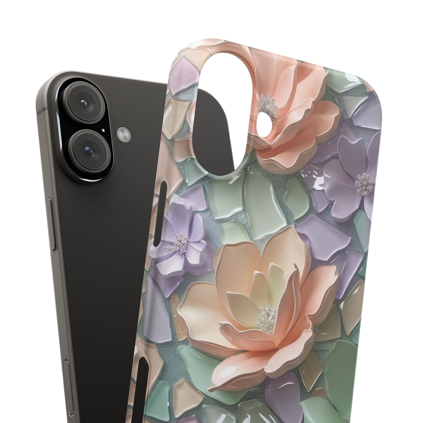 Snap Case Elegante Florale iPhone Handyhülle mit 3D-Effekt