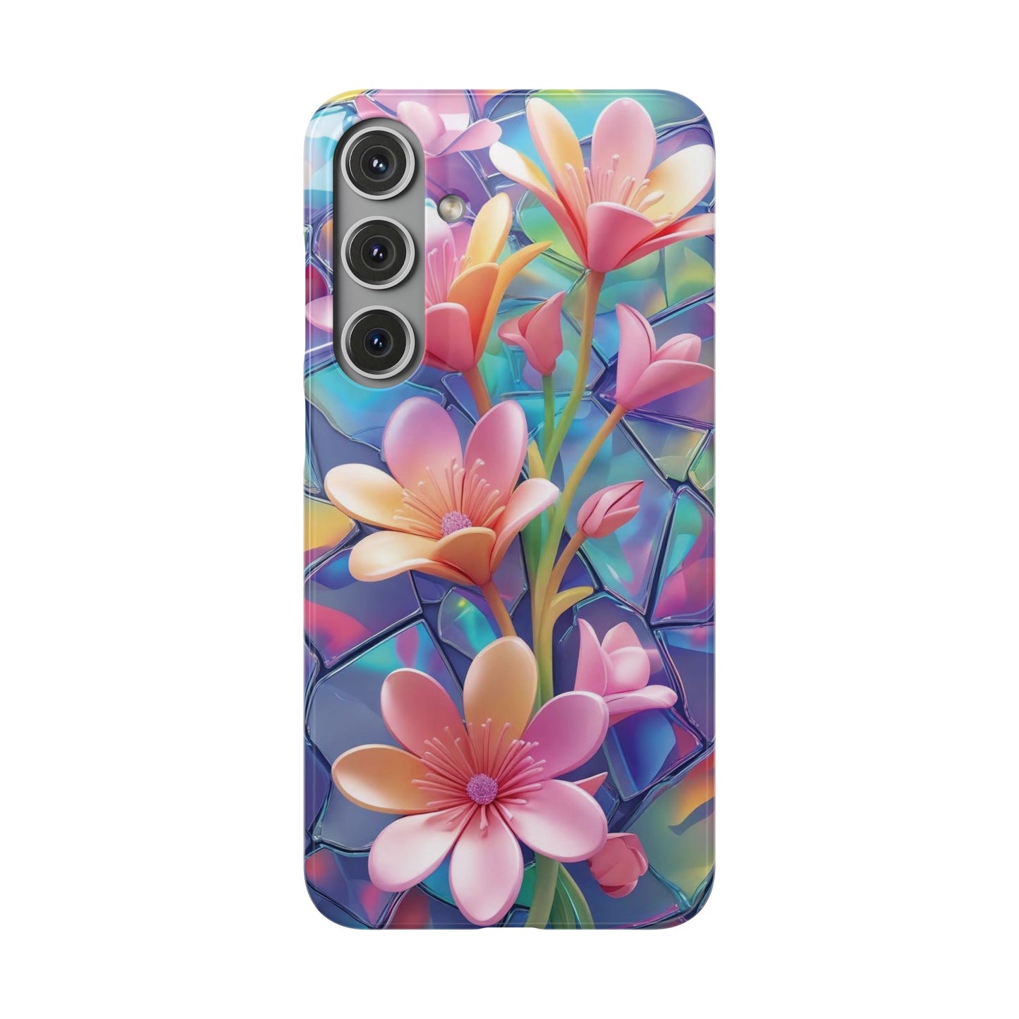 Snap Case Elegante Florale Samsung Handyhülle mit 3D-Effekt