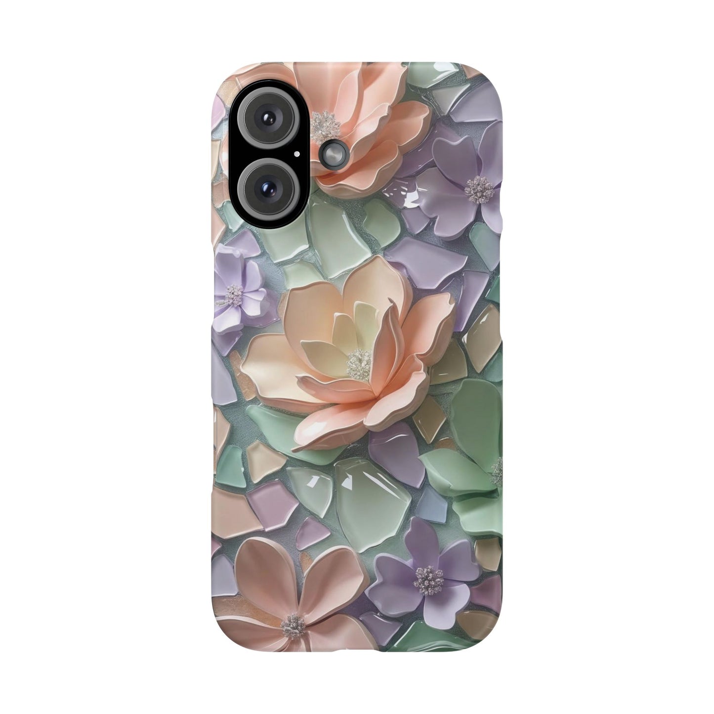 Snap Case Elegante Florale iPhone Handyhülle mit 3D-Effekt