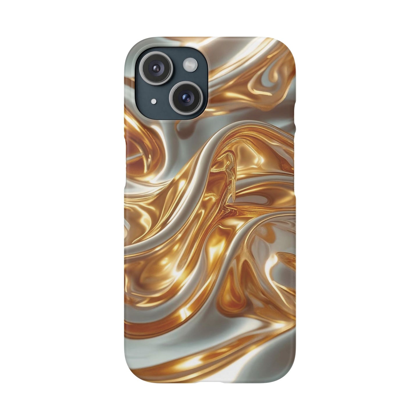 Snap Case iPhone Handyhülle – Gold Dynamic Liquid 3D Effekt