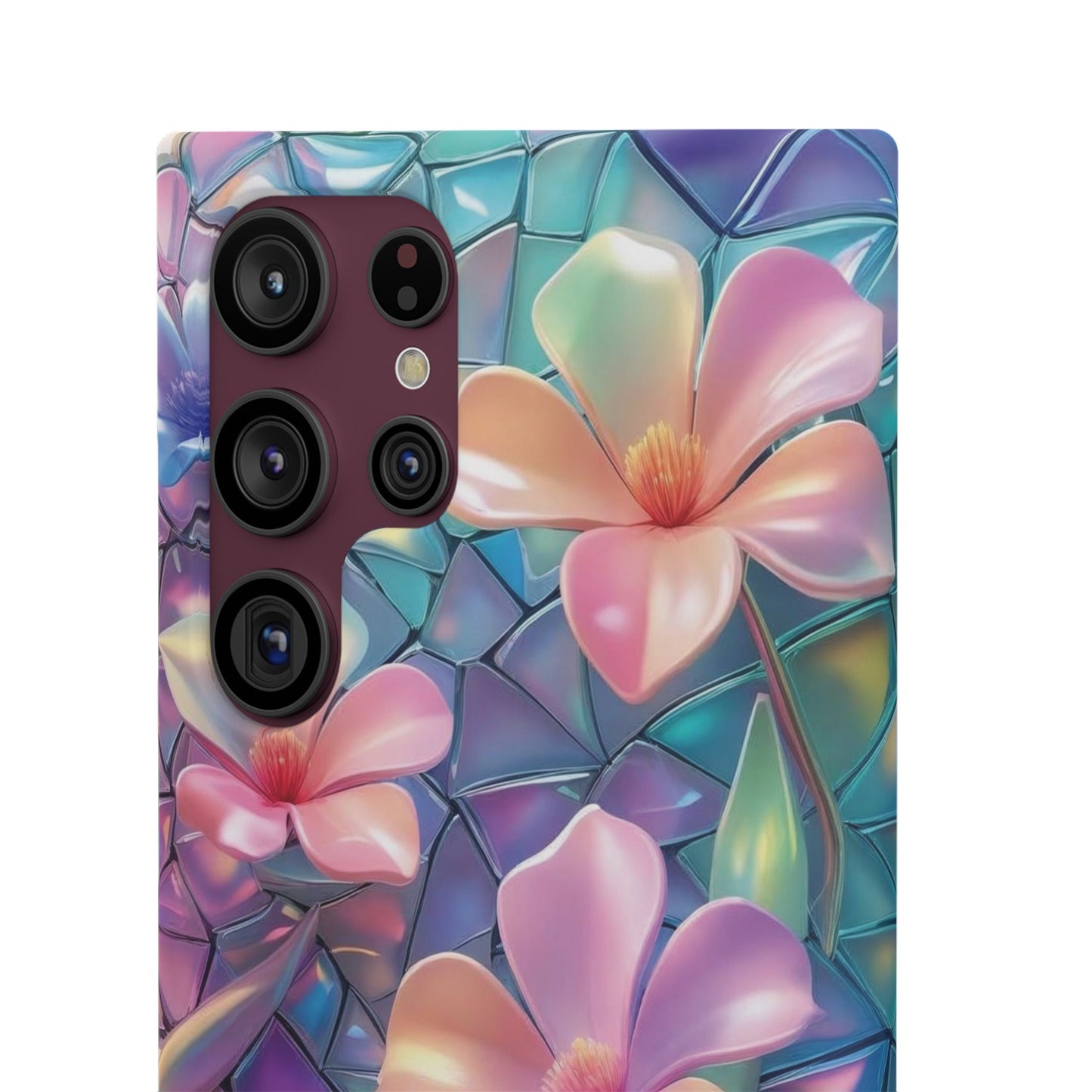 Snap Case Elegante Florale Samsung Handyhülle mit 3D-Effekt