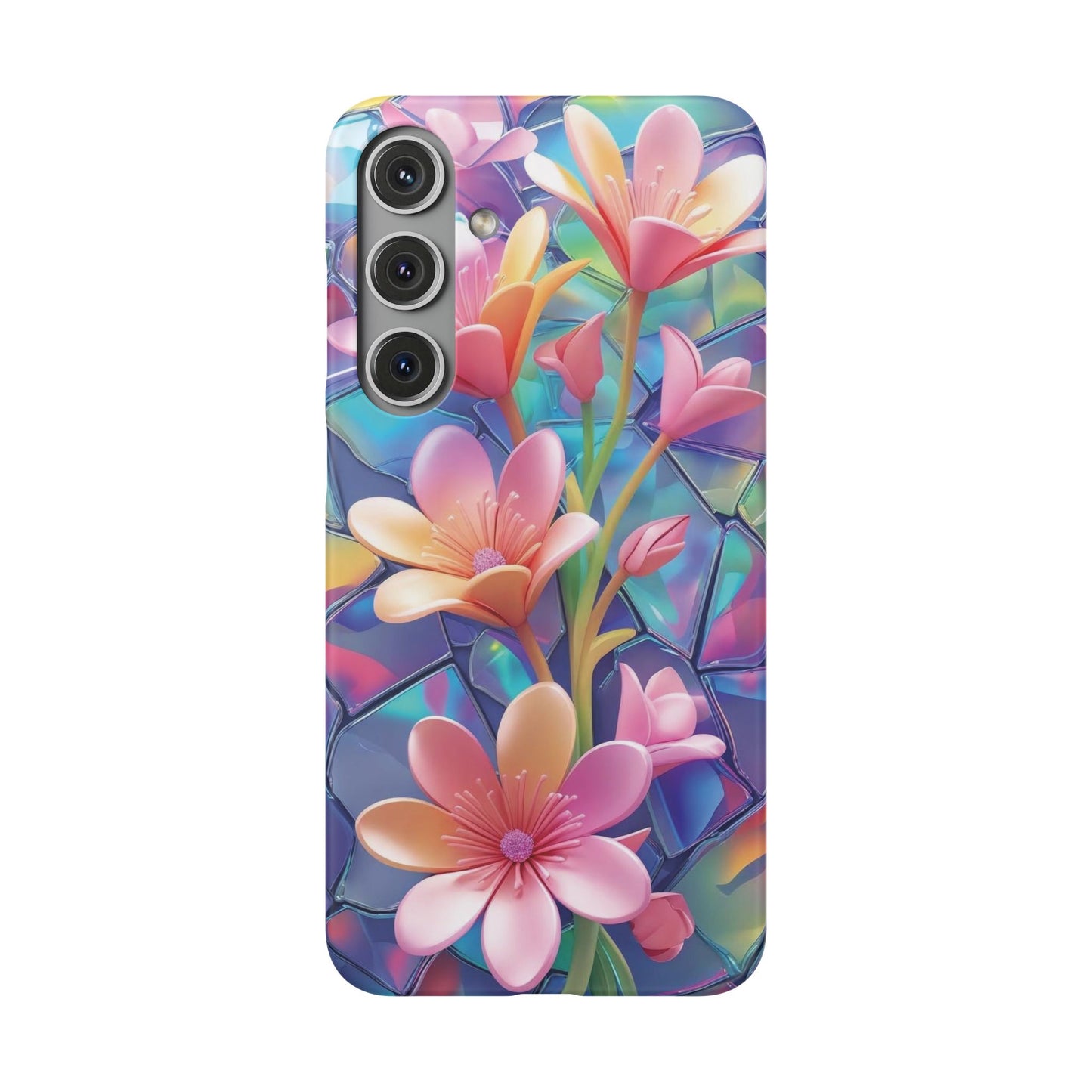 Snap Case Elegante Florale Samsung Handyhülle mit 3D-Effekt