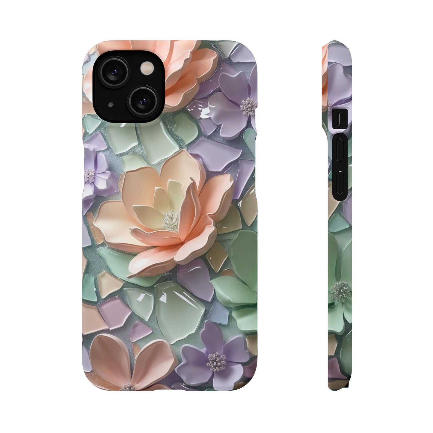 Snap Case Elegante Florale iPhone Handyhülle mit 3D-Effekt