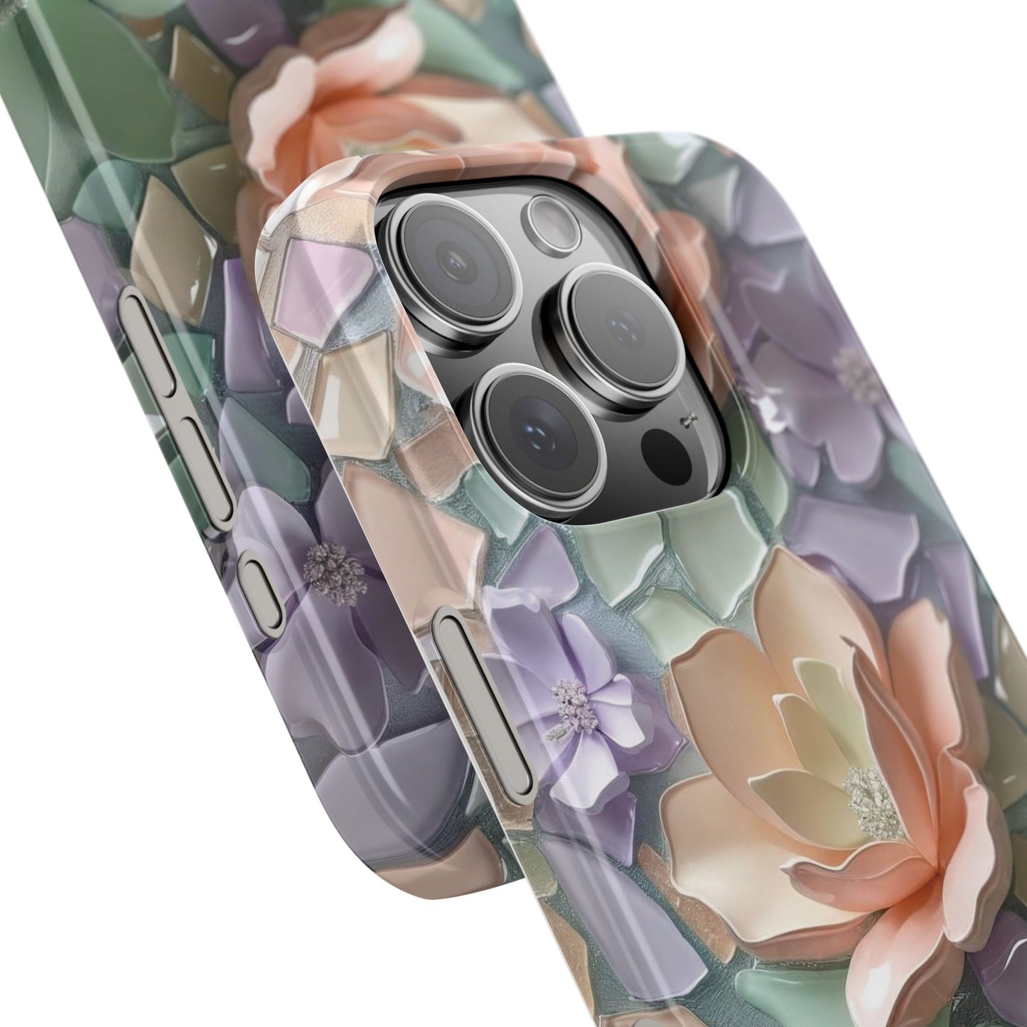 Snap Case Elegante Florale iPhone Handyhülle mit 3D-Effekt