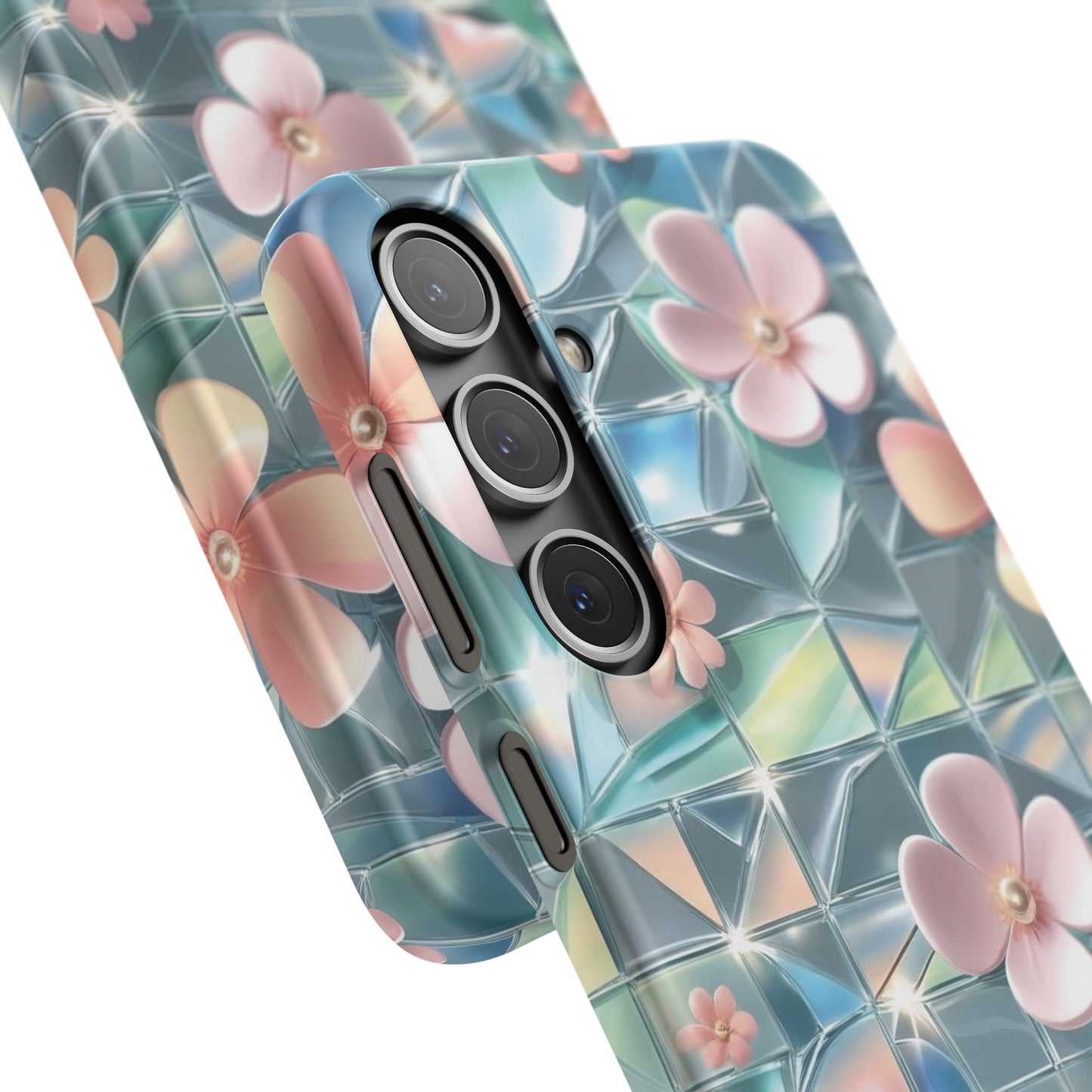 Snap Case Samsung Handyhülle mit 3D-Effekt und Blumenmuster