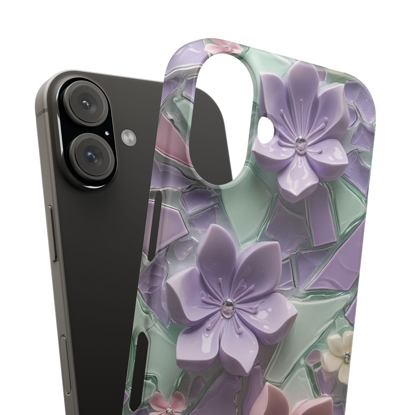 Snap Case Elegante Florale iPhone Handyhülle mit 3D-Effekt