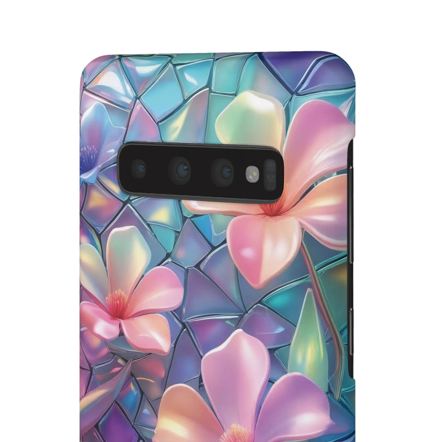 Snap Case Elegante Florale Samsung Handyhülle mit 3D-Effekt