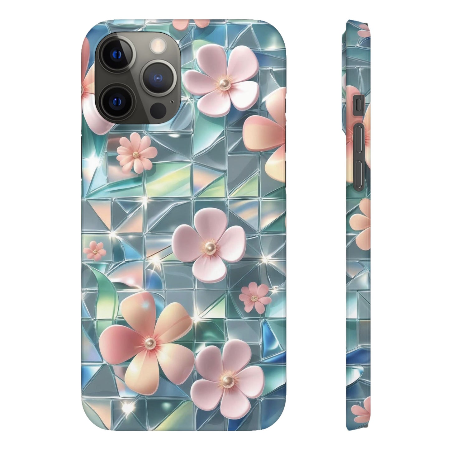 Snap Case iPhone Handyhülle mit 3D-Effekt Blumenmuster