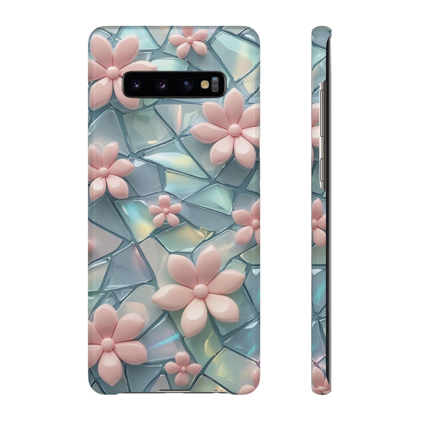 Snap Case Samsung Handyhülle mit 3D-Effekt und Blumenmuster