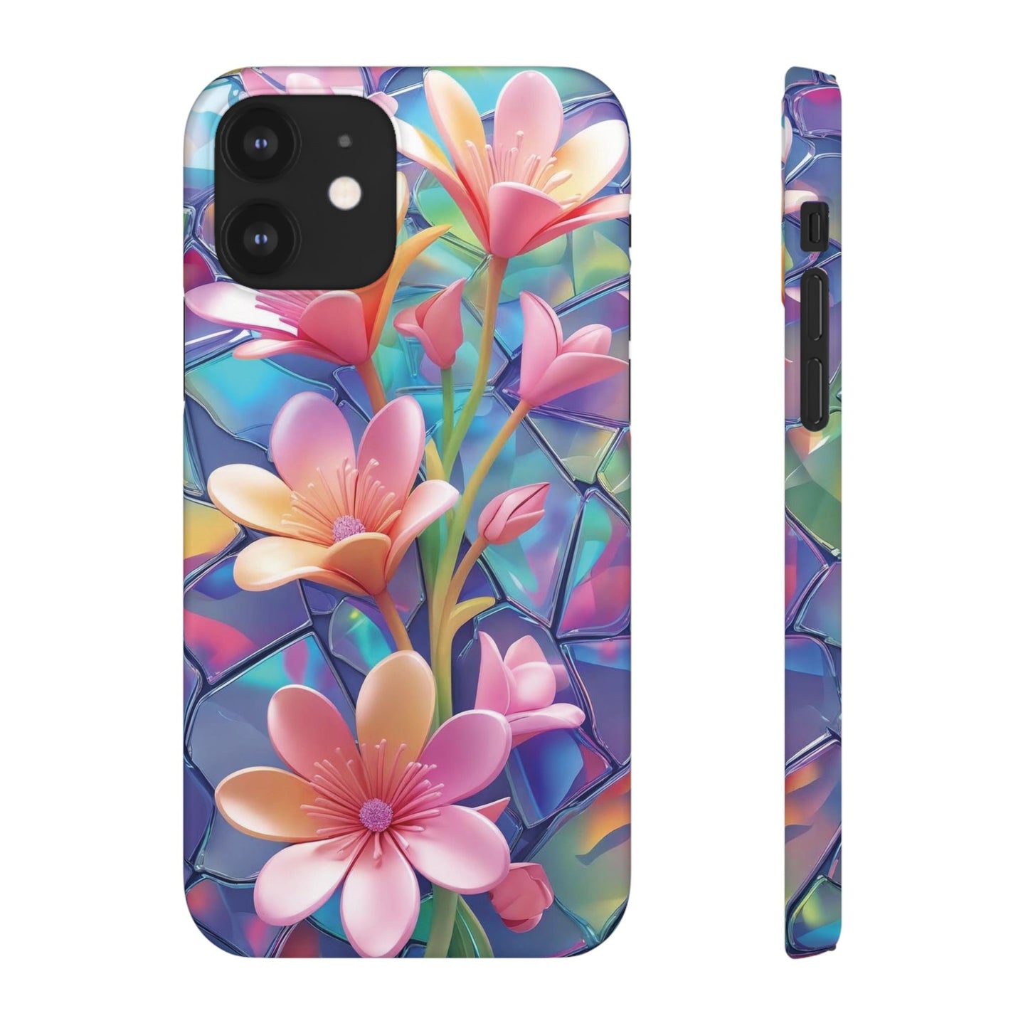 Snap Case Elegante Florale iPhone Handyhülle mit 3D-Effekt