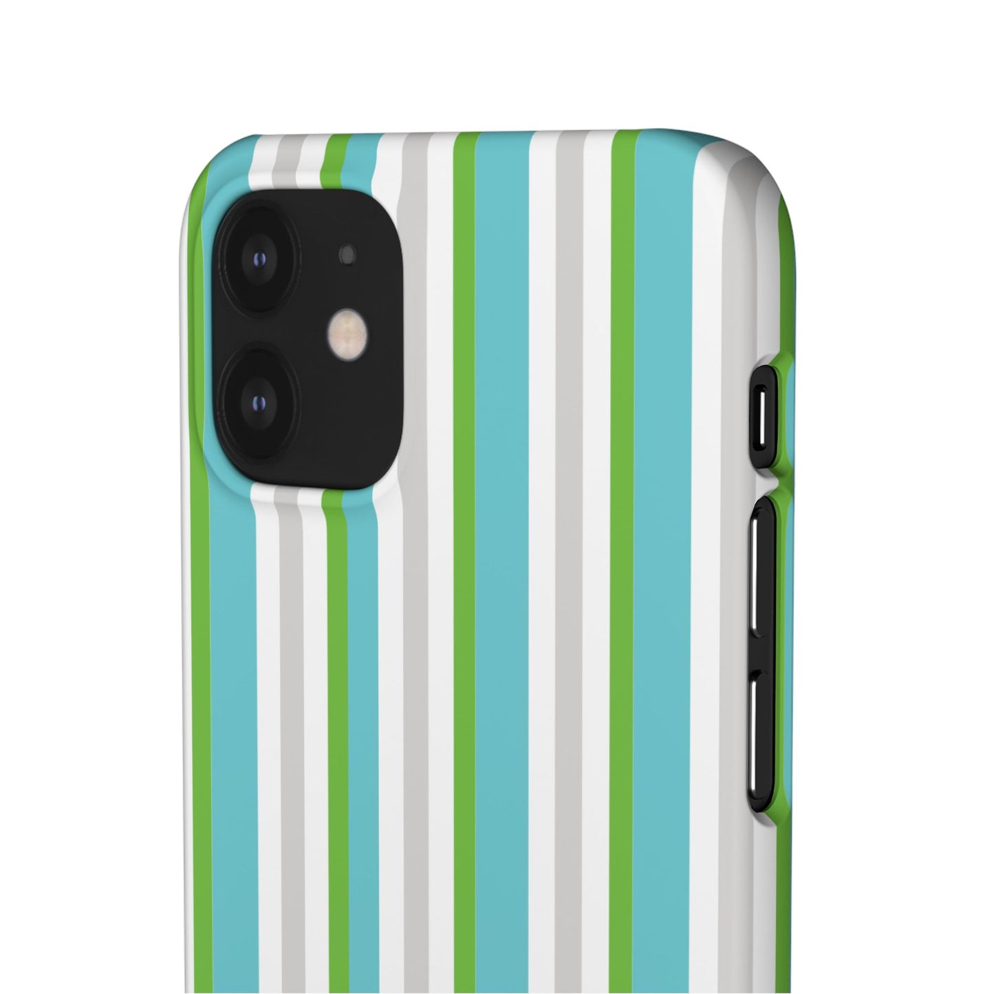iPhone Snap Case - Modernes Abstraktes Design mit Grünen und Weißen Linien