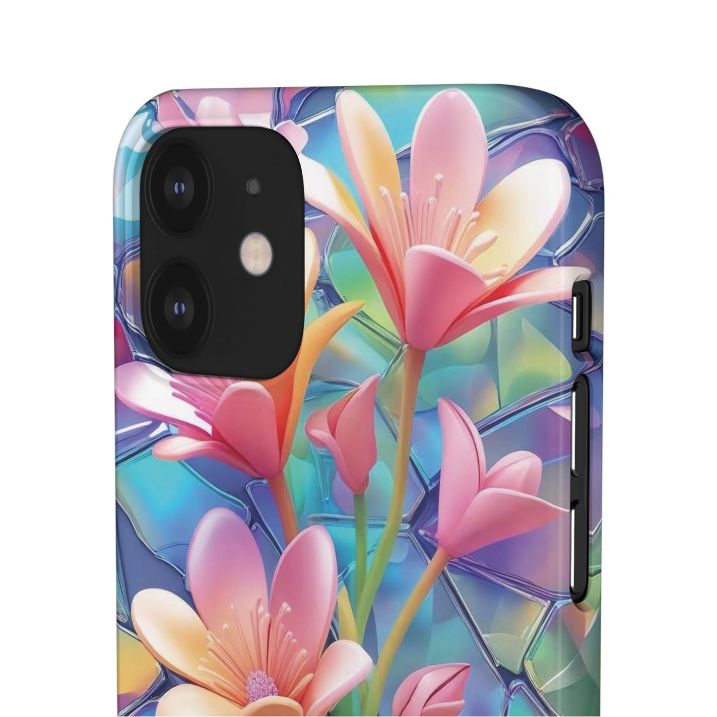 Snap Case Elegante Florale iPhone Handyhülle mit 3D-Effekt