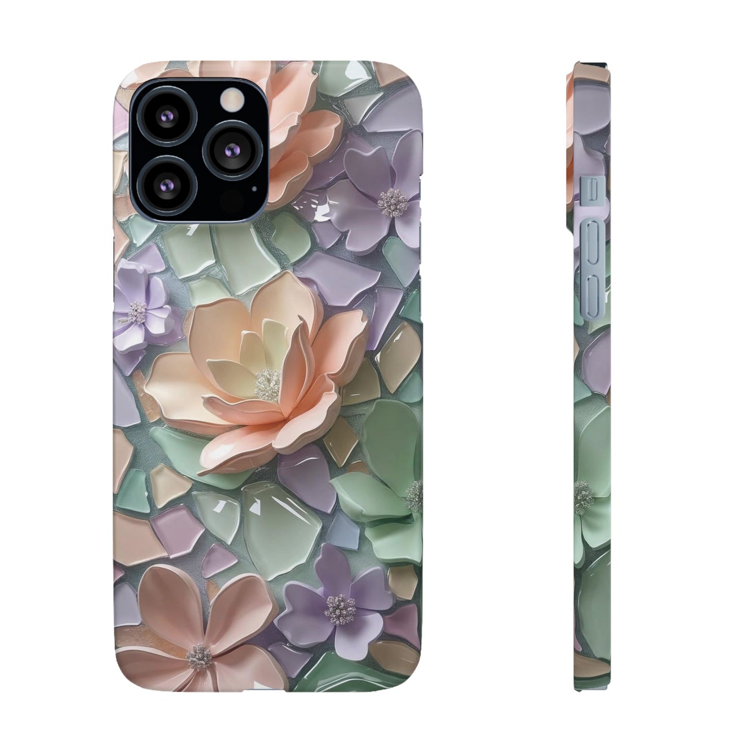 Snap Case Elegante Florale iPhone Handyhülle mit 3D-Effekt