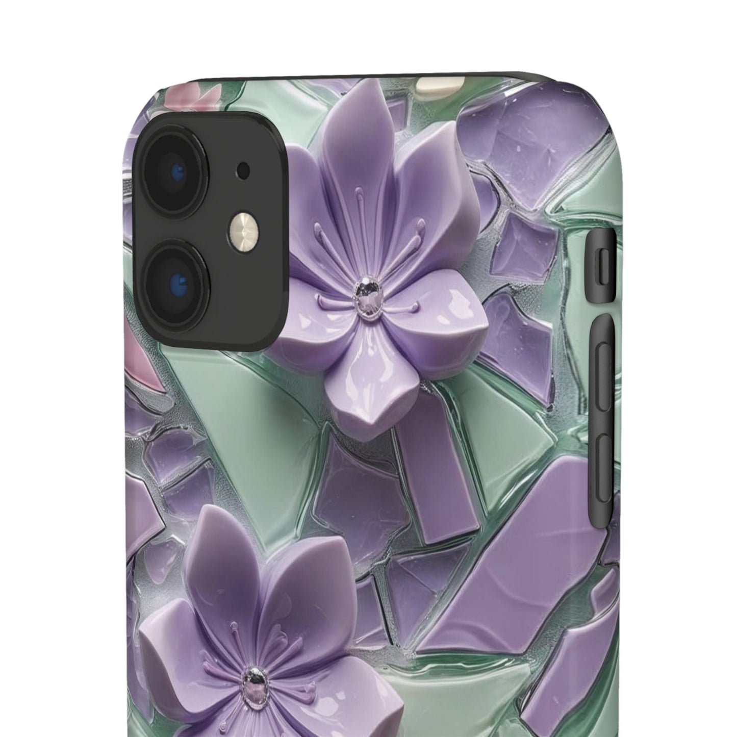 Snap Case Elegante Florale iPhone Handyhülle mit 3D-Effekt