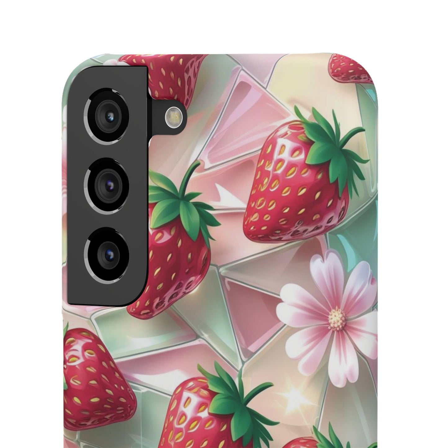 Snap Case Samsung Handyhülle - 3D Effekt Erdbeeren