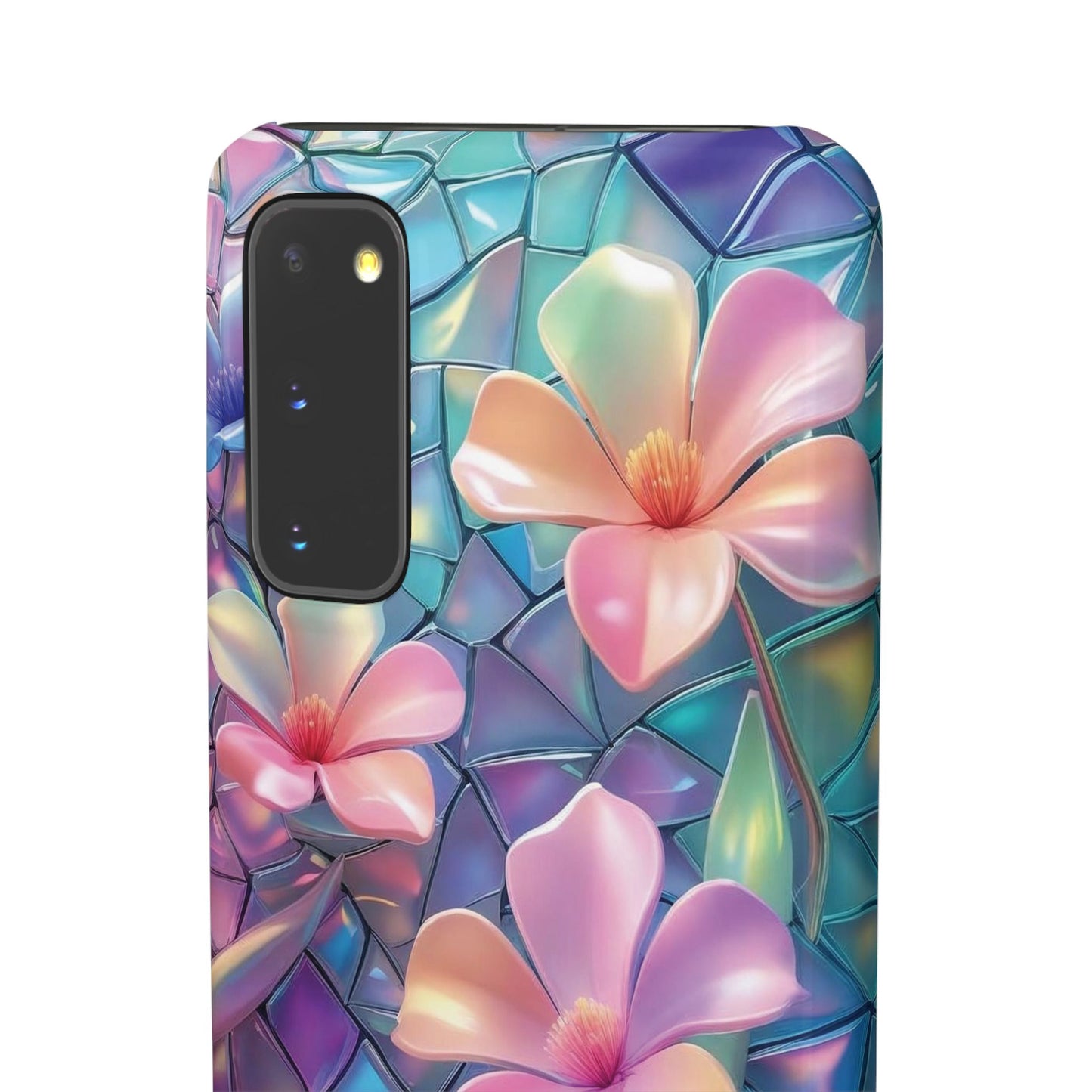 Snap Case Elegante Florale Samsung Handyhülle mit 3D-Effekt