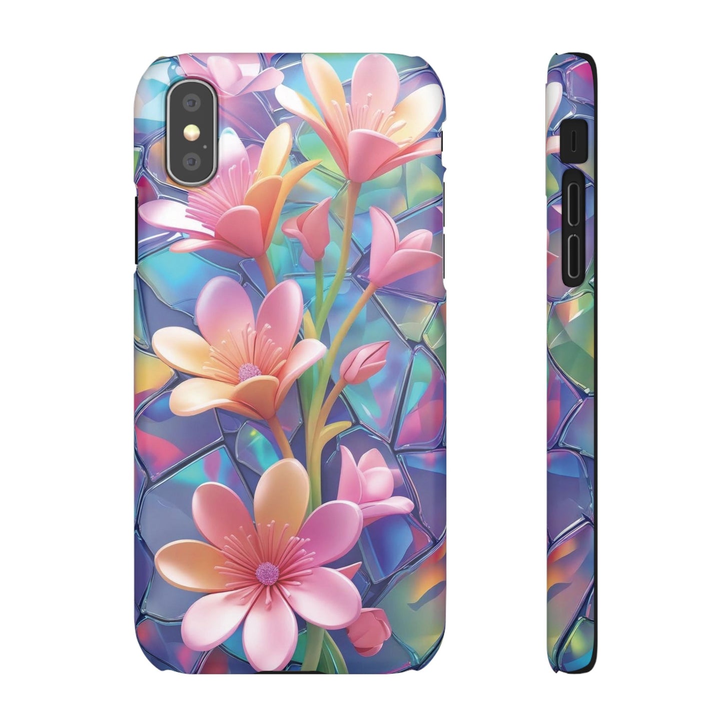 Snap Case Elegante Florale iPhone Handyhülle mit 3D-Effekt
