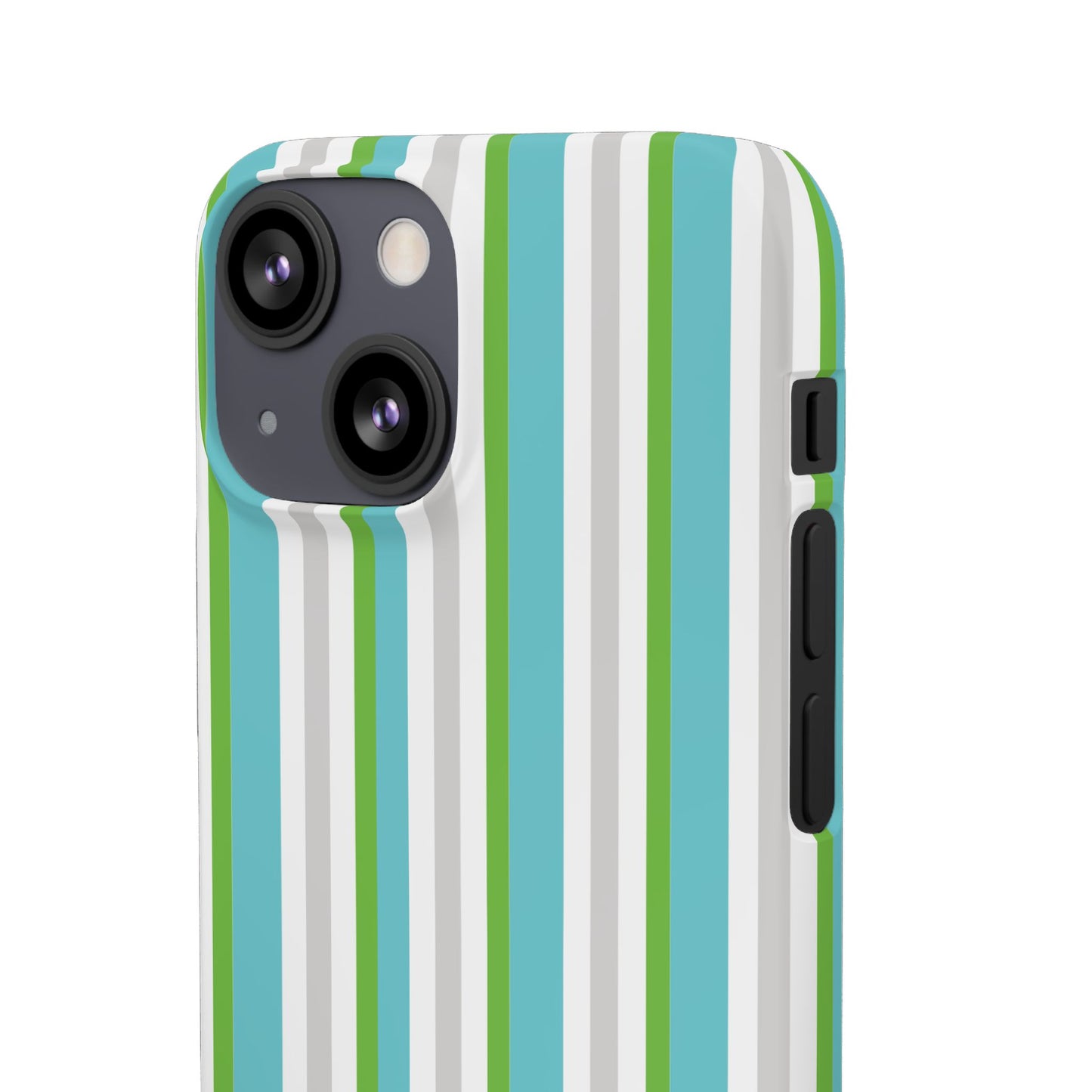 iPhone Snap Case - Modernes Abstraktes Design mit Grünen und Weißen Linien