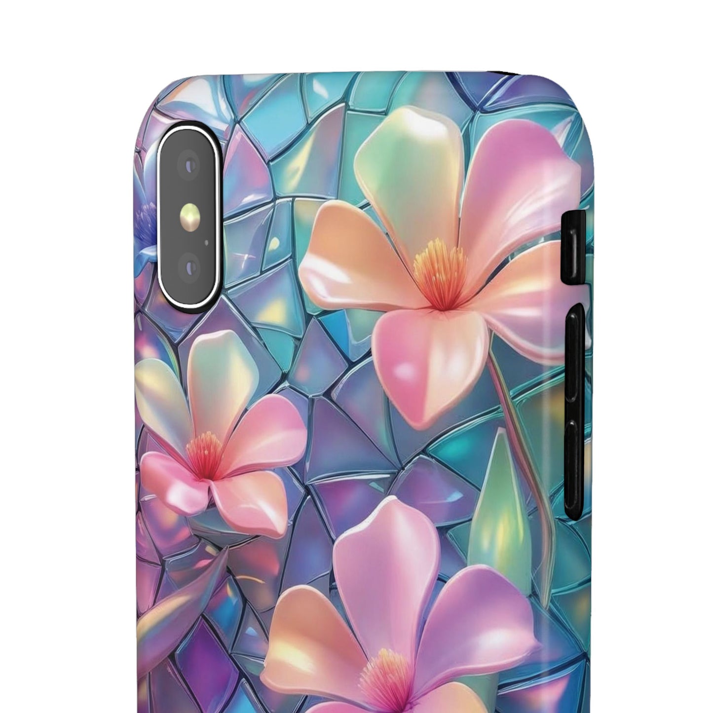 Snap Case Elegante Florale iPhone Handyhülle mit 3D-Effekt