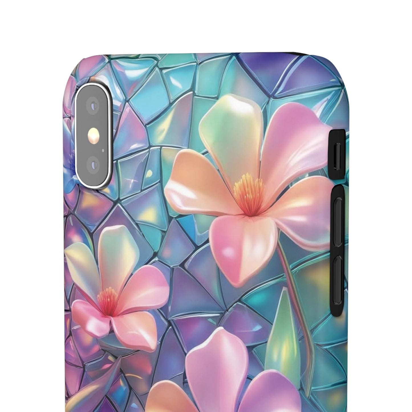 Snap Case Elegante Florale iPhone Handyhülle mit 3D-Effekt
