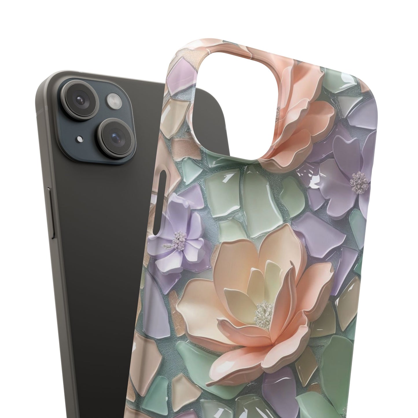 Snap Case Elegante Florale iPhone Handyhülle mit 3D-Effekt