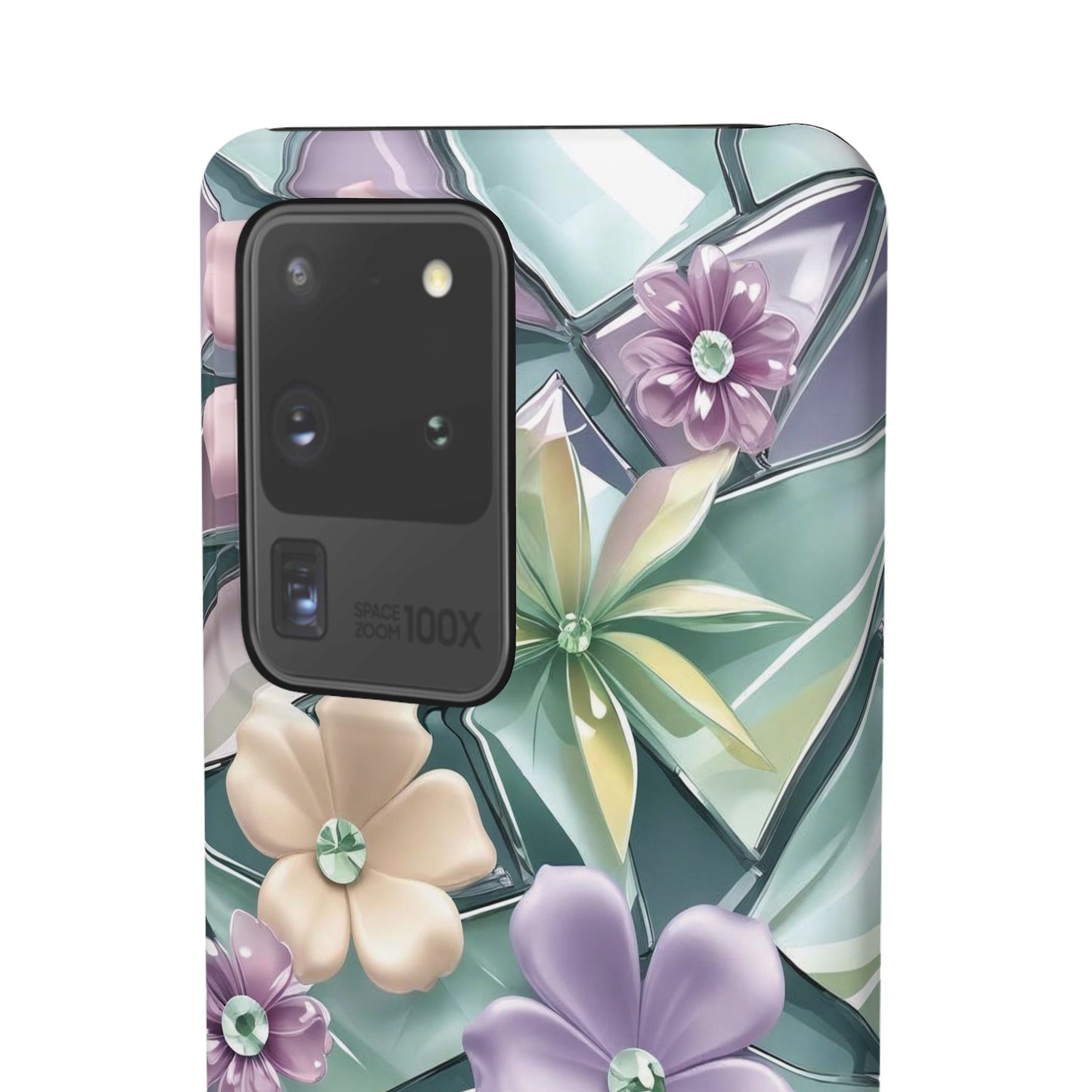 Snap Case Elegante Florale Samsung Handyhülle mit 3D-Effekt