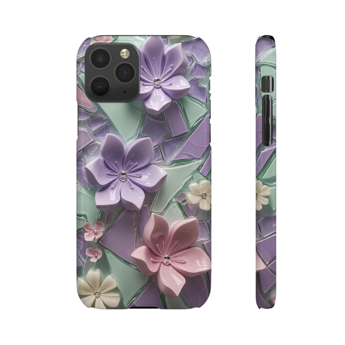 Snap Case Elegante Florale iPhone Handyhülle mit 3D-Effekt