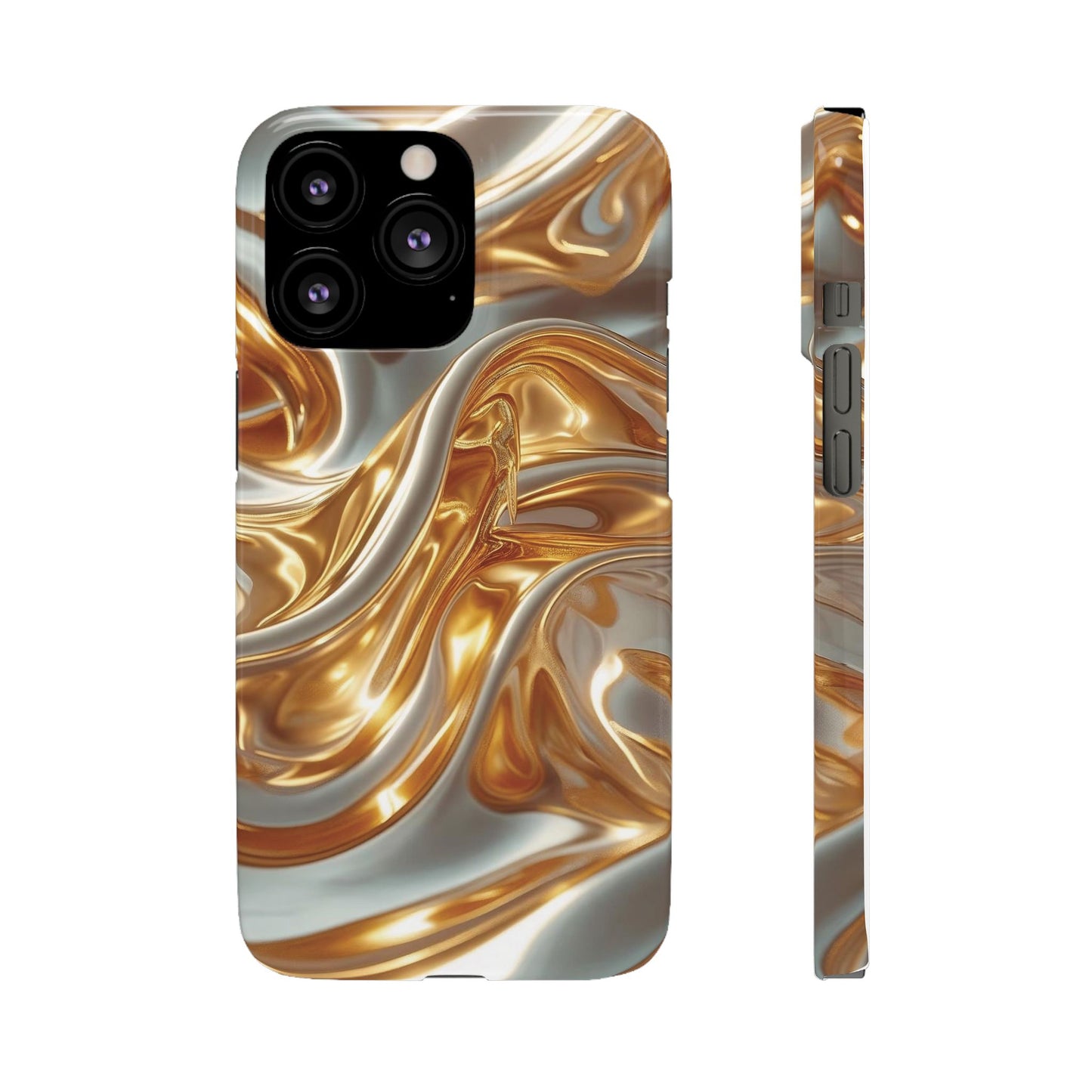 Snap Case iPhone Handyhülle – Gold Dynamic Liquid 3D Effekt