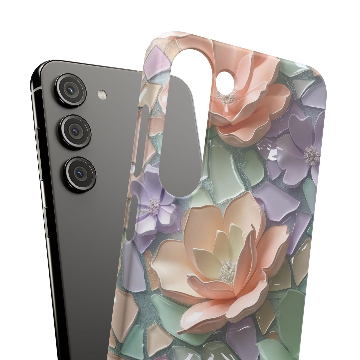 Snap Case Samsung Handyhülle mit 3D-Effekt, Blumenmuster