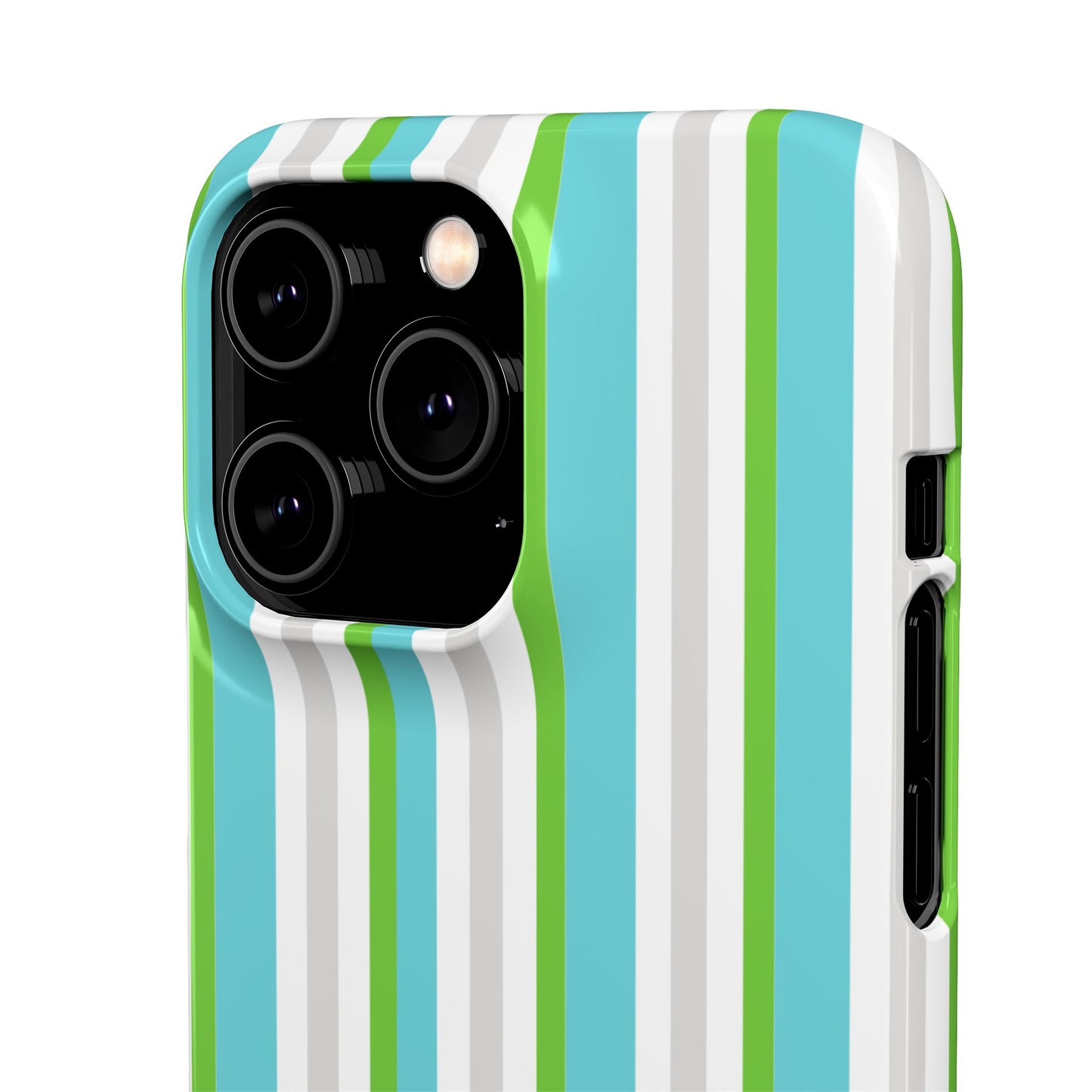 iPhone Snap Case - Modernes Abstraktes Design mit Grünen und Weißen Linien