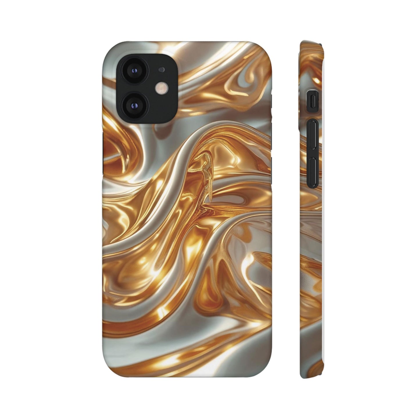 Snap Case iPhone Handyhülle – Gold Dynamic Liquid 3D Effekt