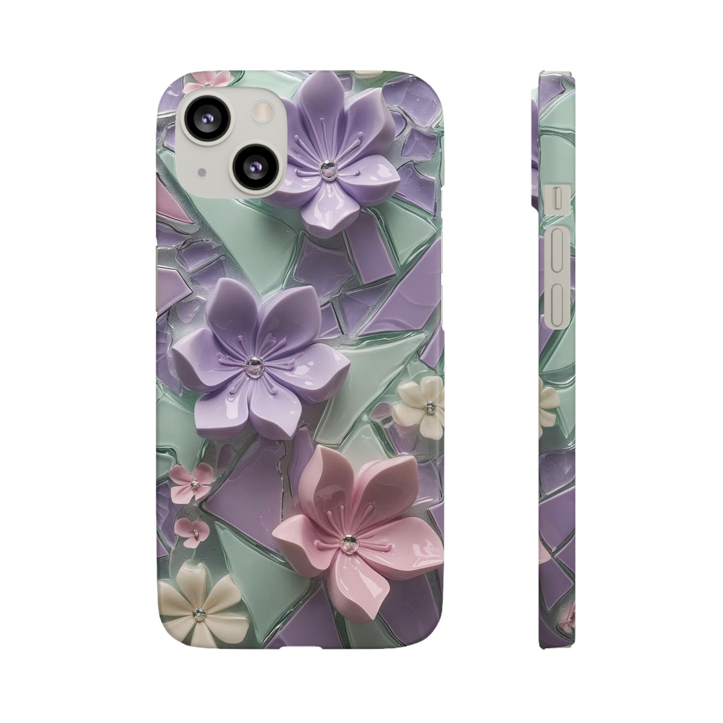 Snap Case Elegante Florale iPhone Handyhülle mit 3D-Effekt