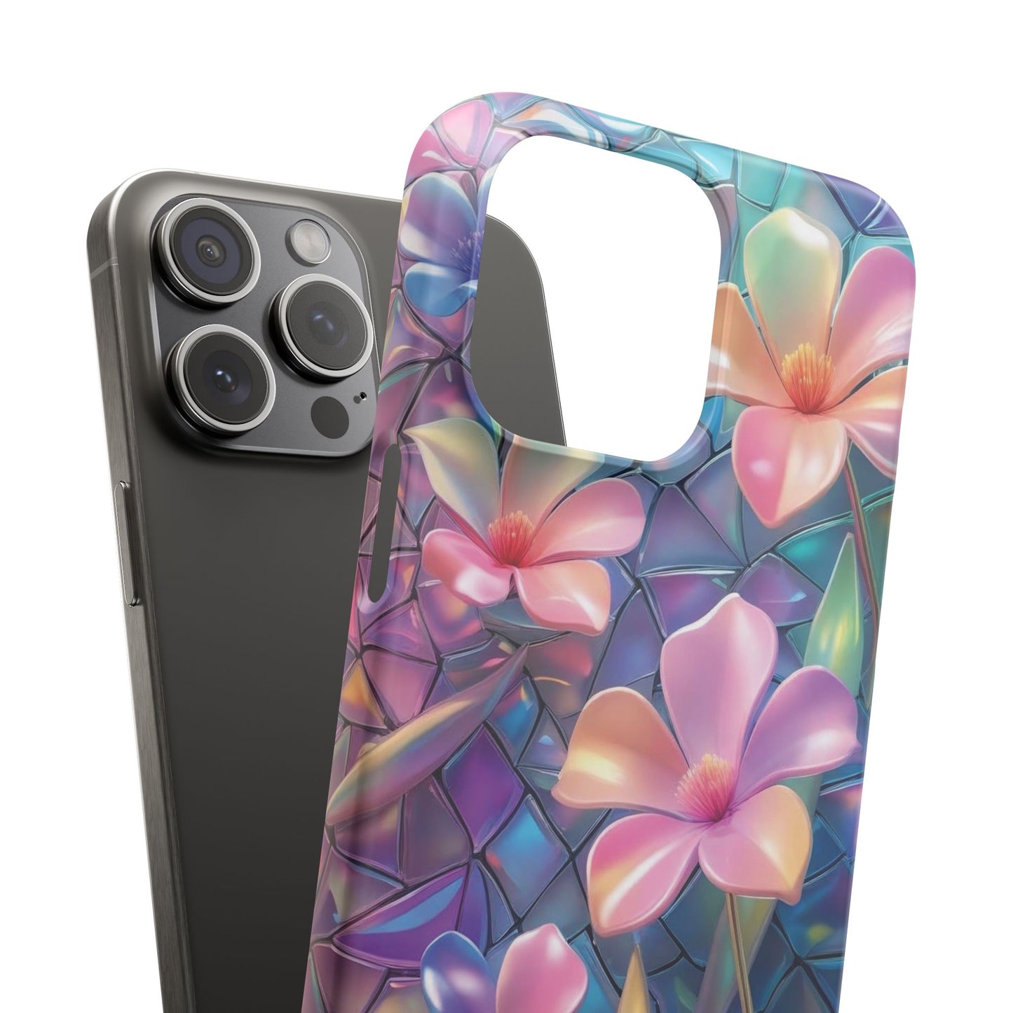 Snap Case Elegante Florale iPhone Handyhülle mit 3D-Effekt