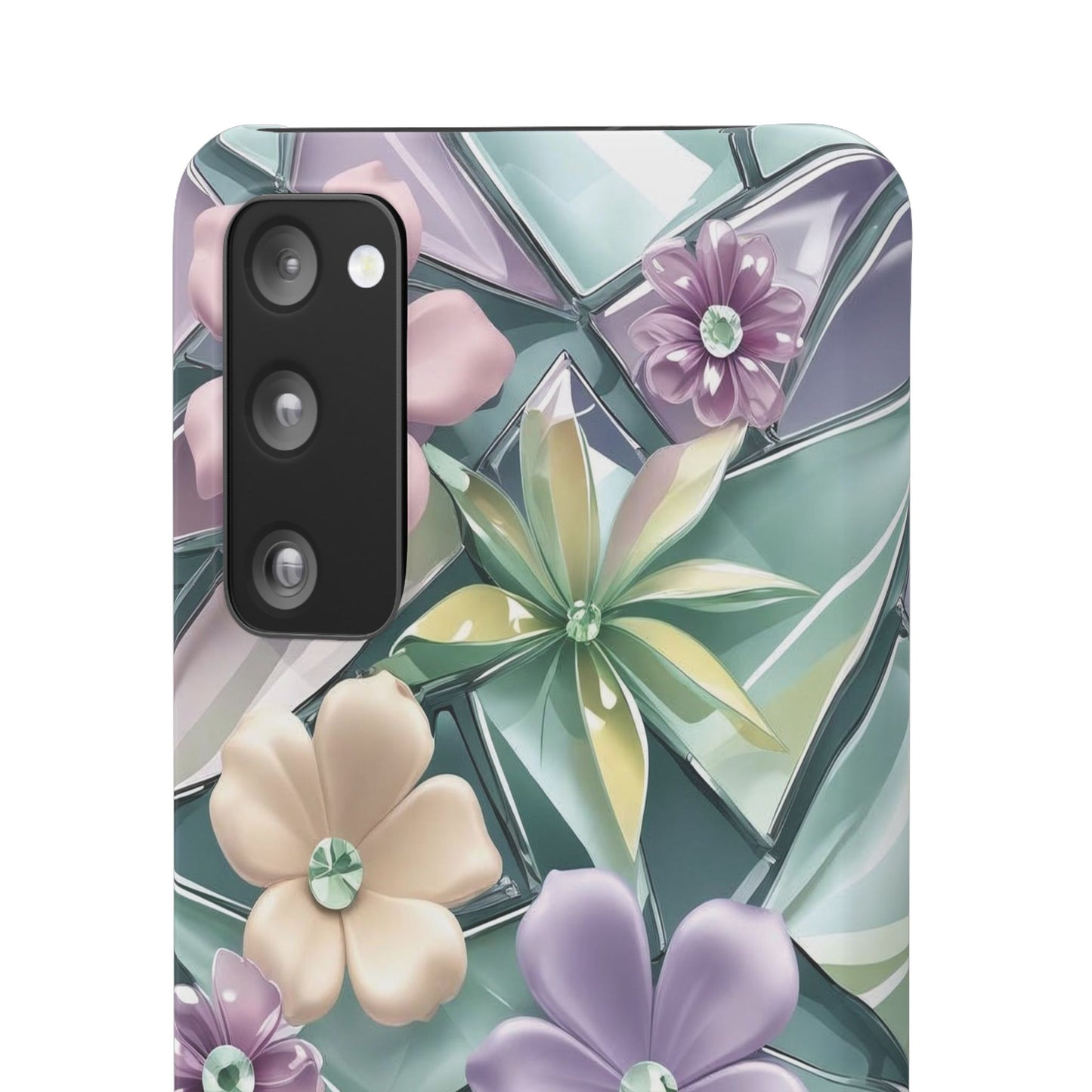 Snap Case Elegante Florale Samsung Handyhülle mit 3D-Effekt