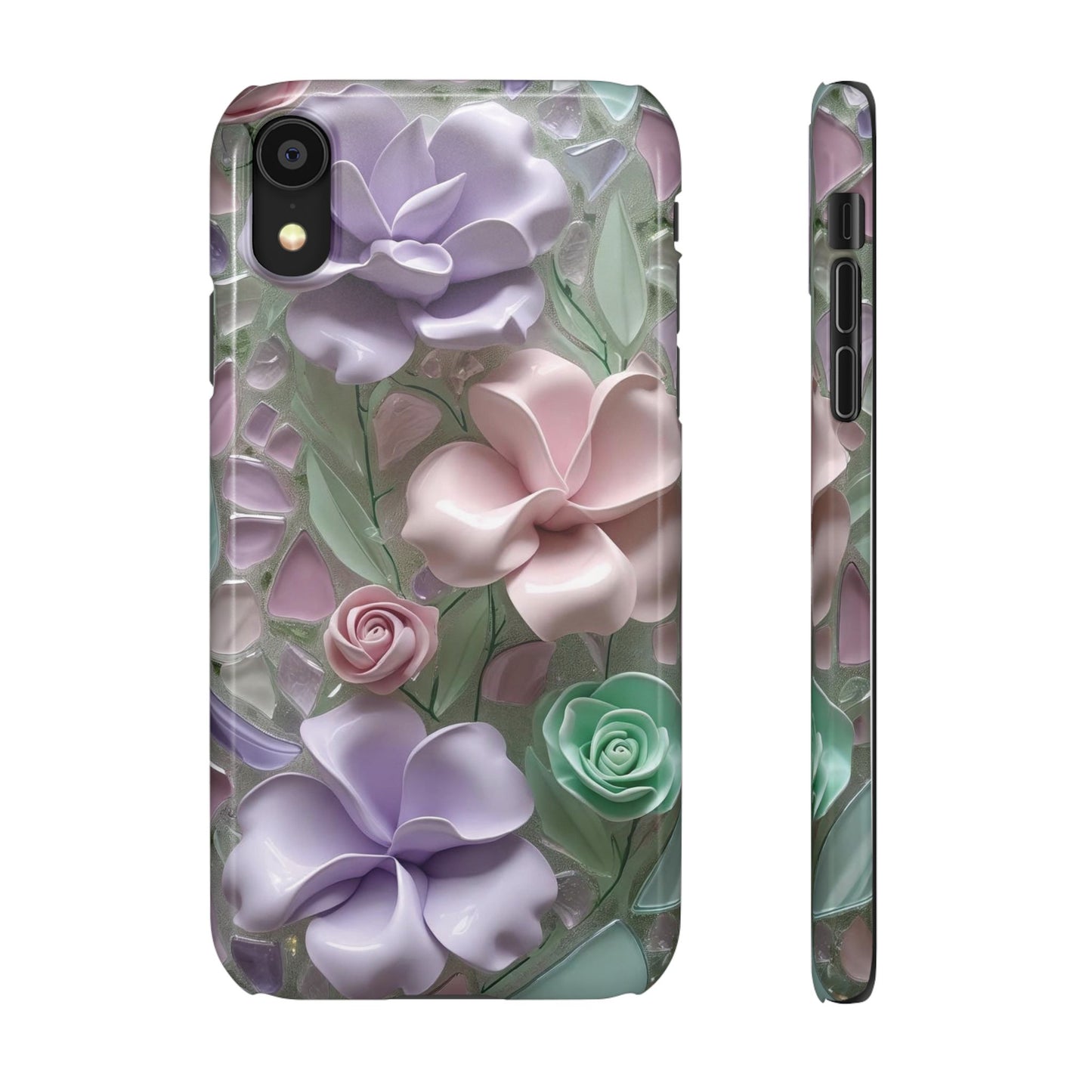 Snap Case Elegante Florale iPhone Handyhülle mit 3D-Effekt
