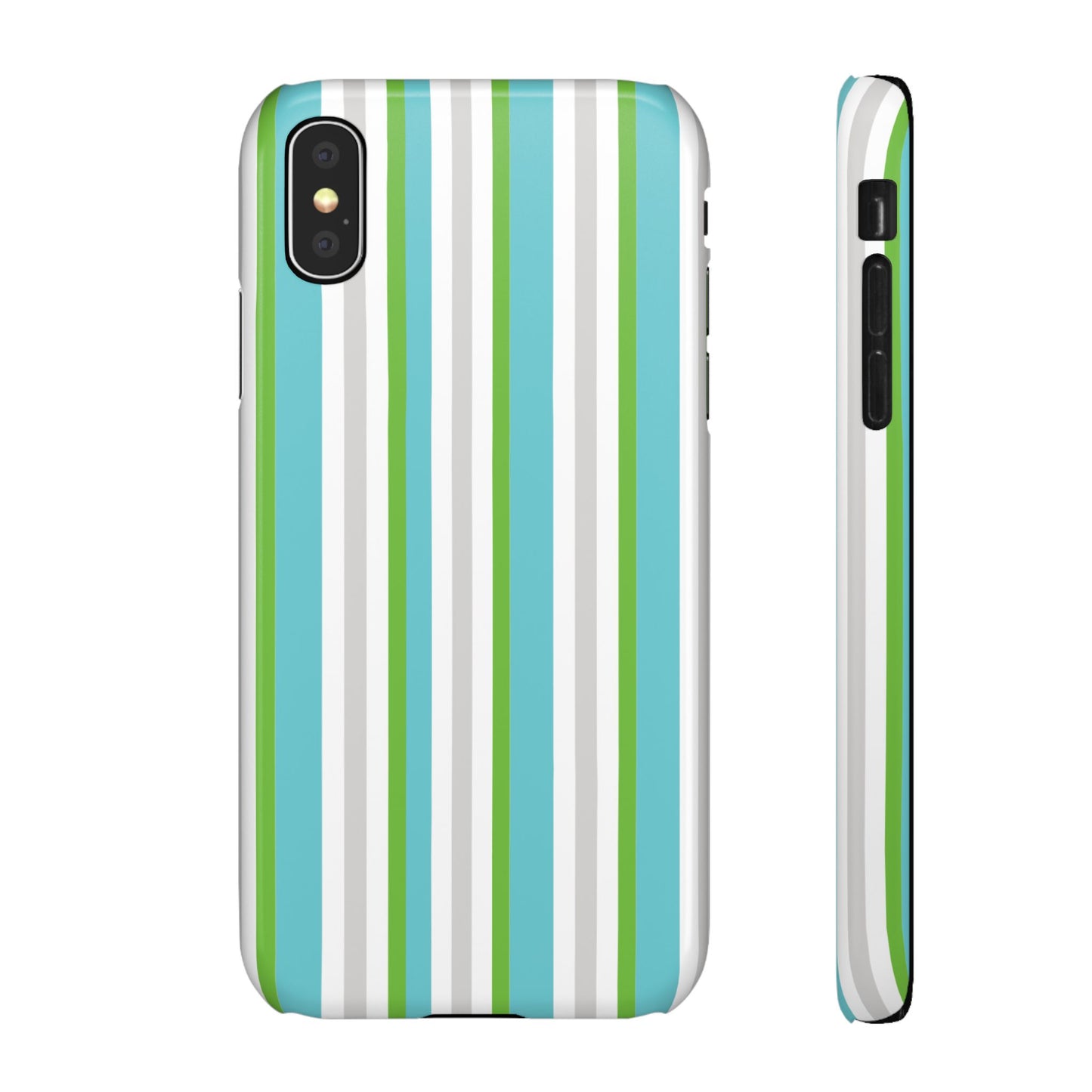 iPhone Snap Case - Modernes Abstraktes Design mit Grünen und Weißen Linien
