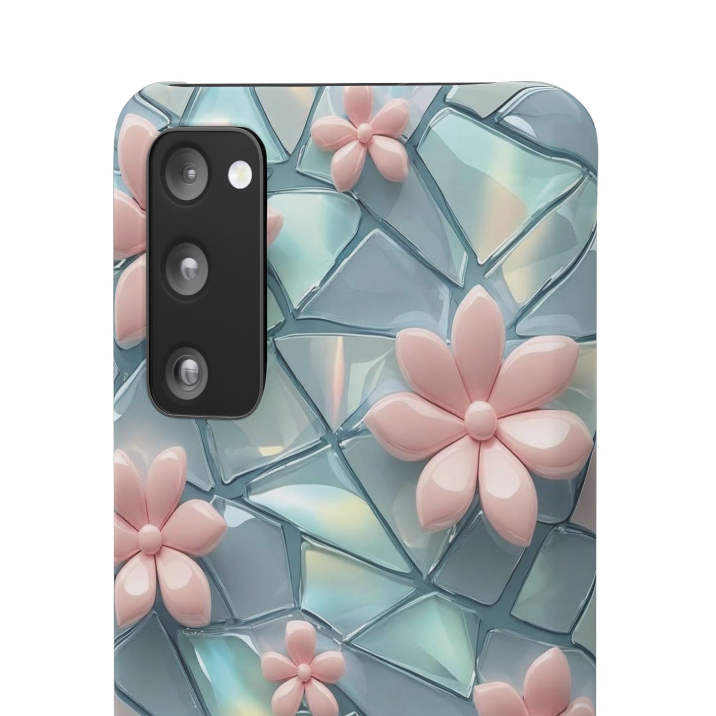 Snap Case Samsung Handyhülle mit 3D-Effekt und Blumenmuster