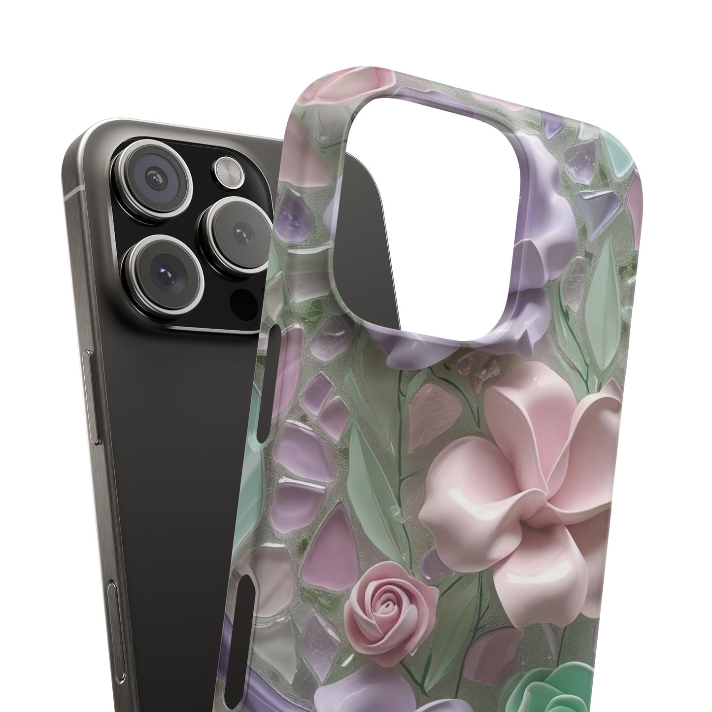 Snap Case Elegante Florale iPhone Handyhülle mit 3D-Effekt