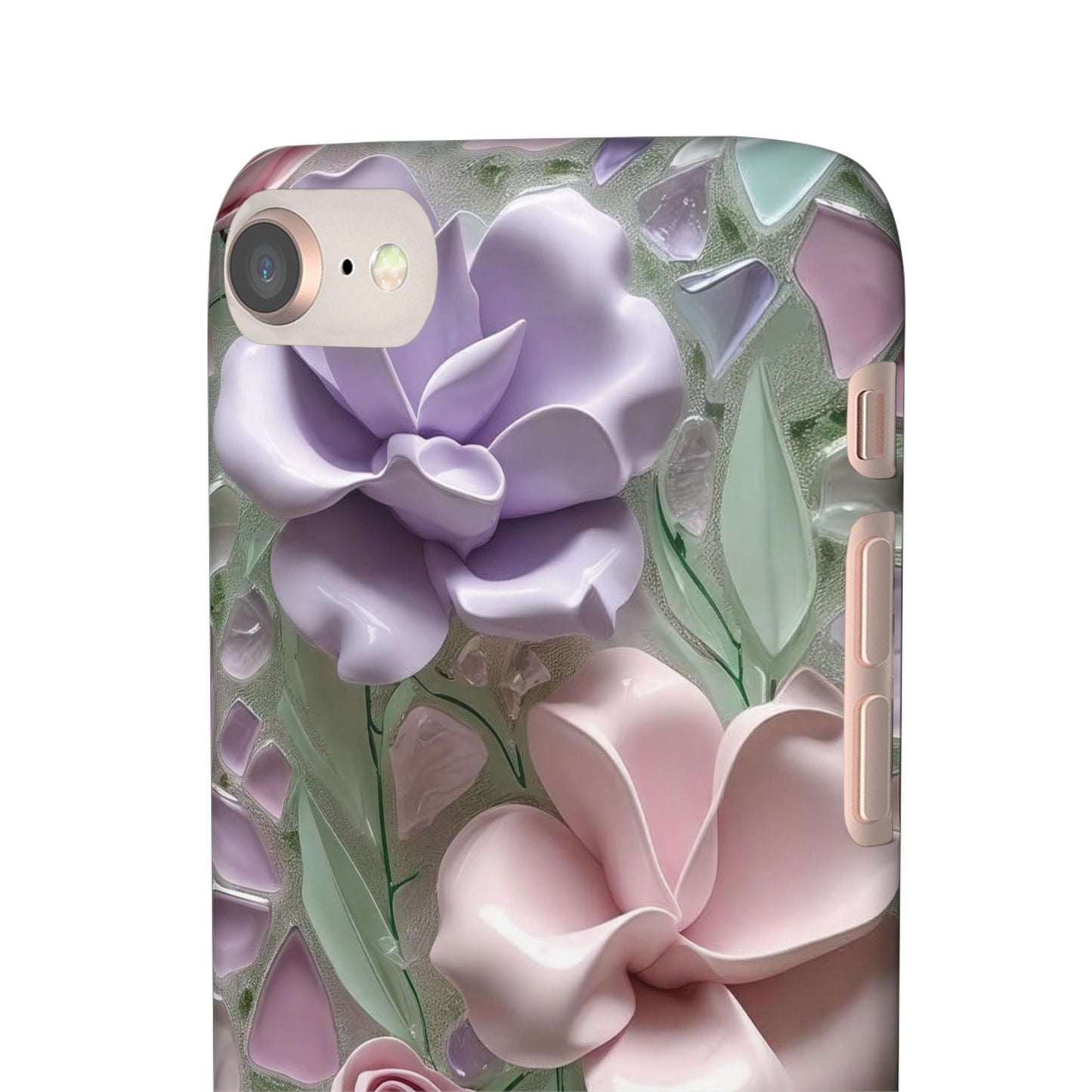 Snap Case Elegante Florale iPhone Handyhülle mit 3D-Effekt