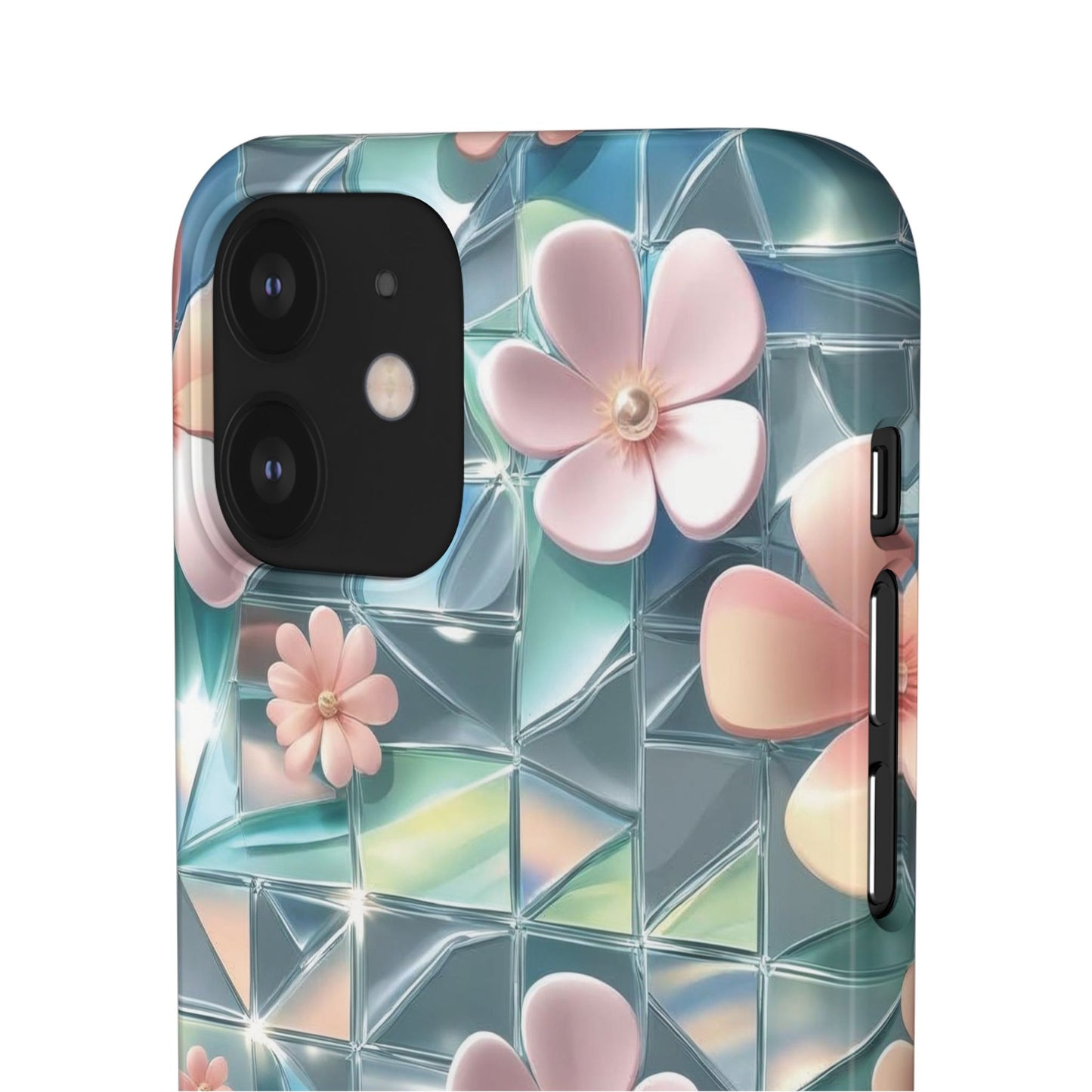 Snap Case iPhone Handyhülle mit 3D-Effekt Blumenmuster