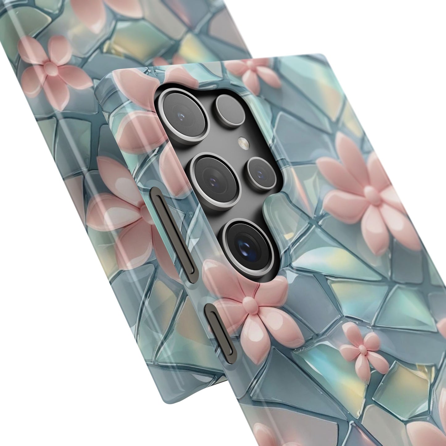 Snap Case Samsung Handyhülle mit 3D-Effekt und Blumenmuster