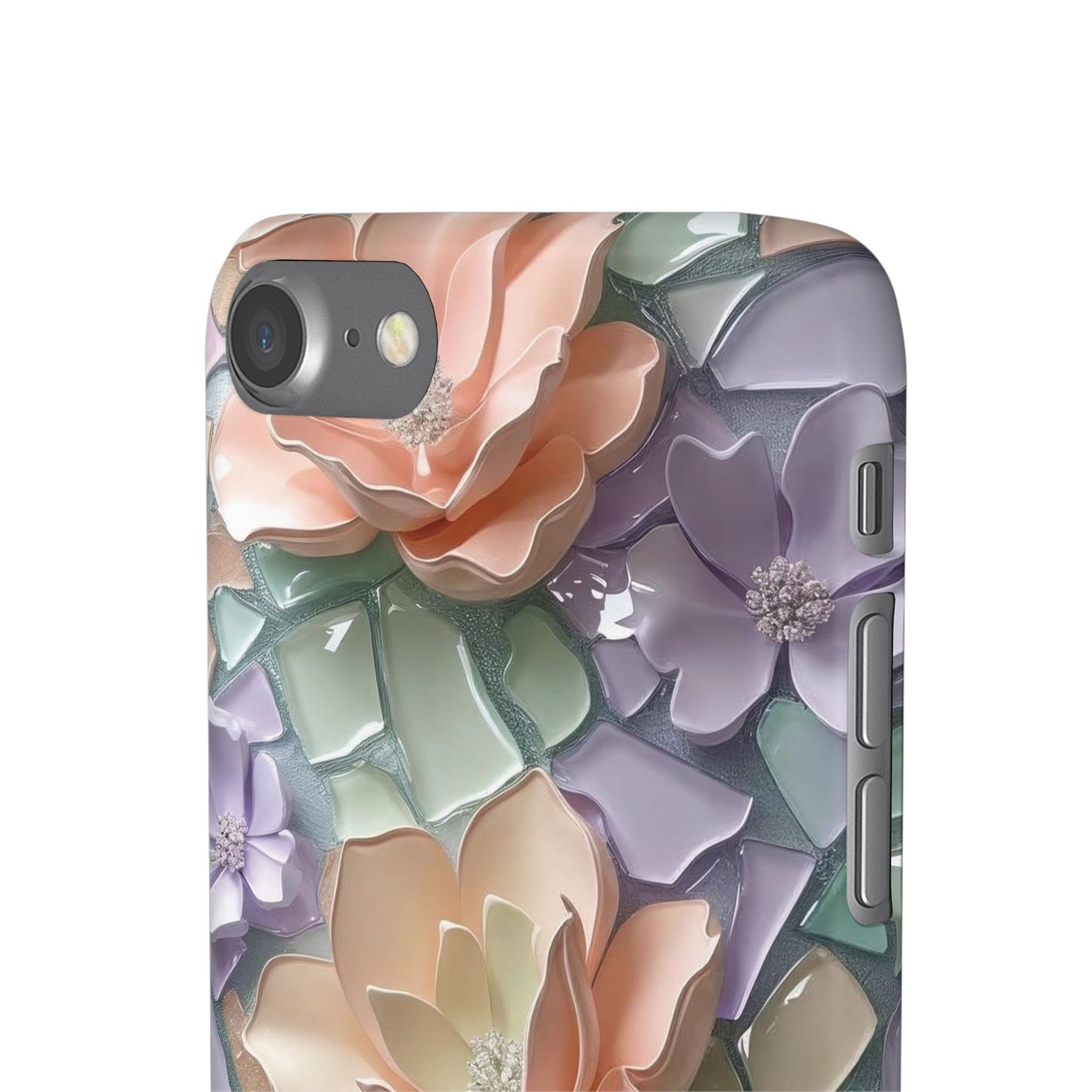 Snap Case Elegante Florale iPhone Handyhülle mit 3D-Effekt