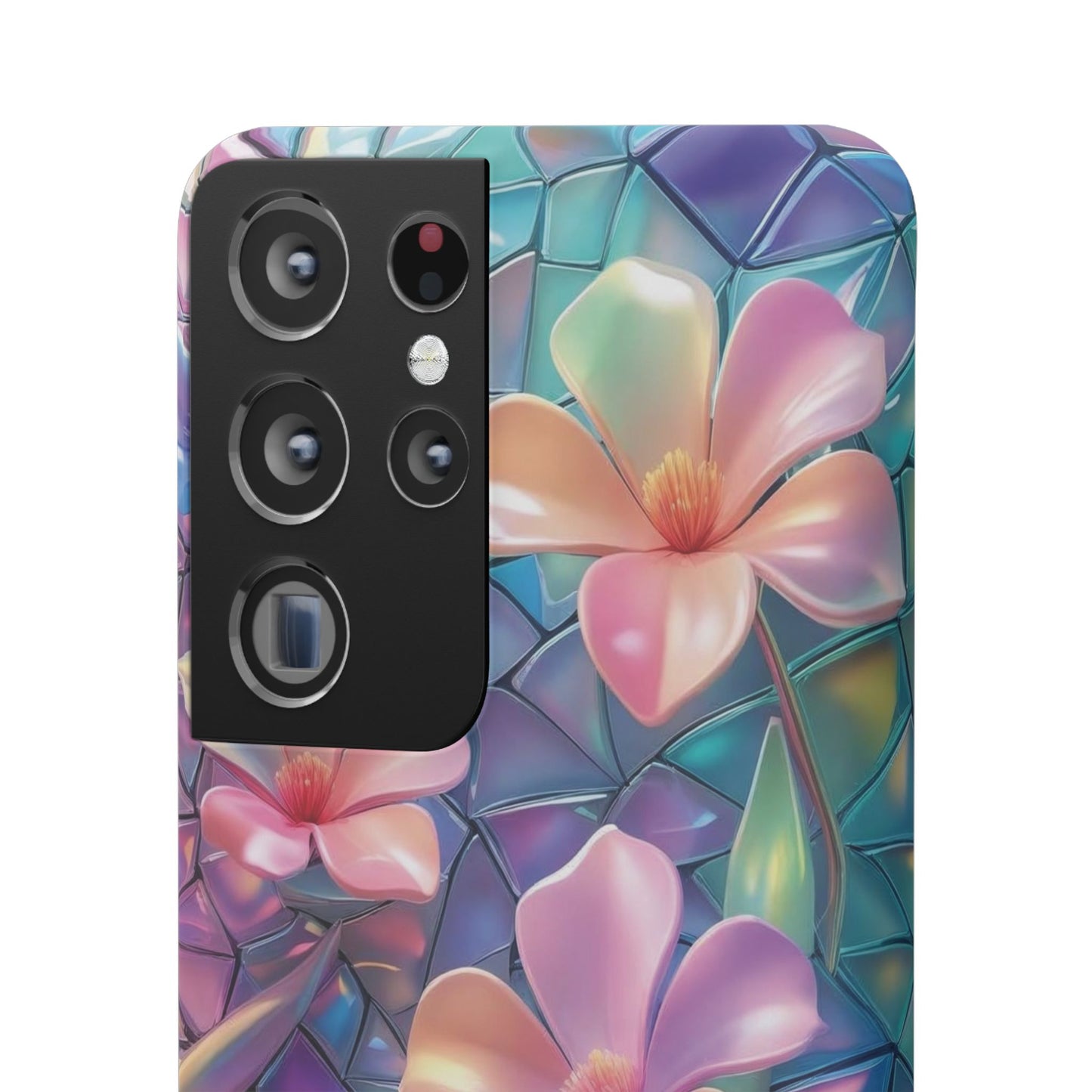 Snap Case Elegante Florale Samsung Handyhülle mit 3D-Effekt